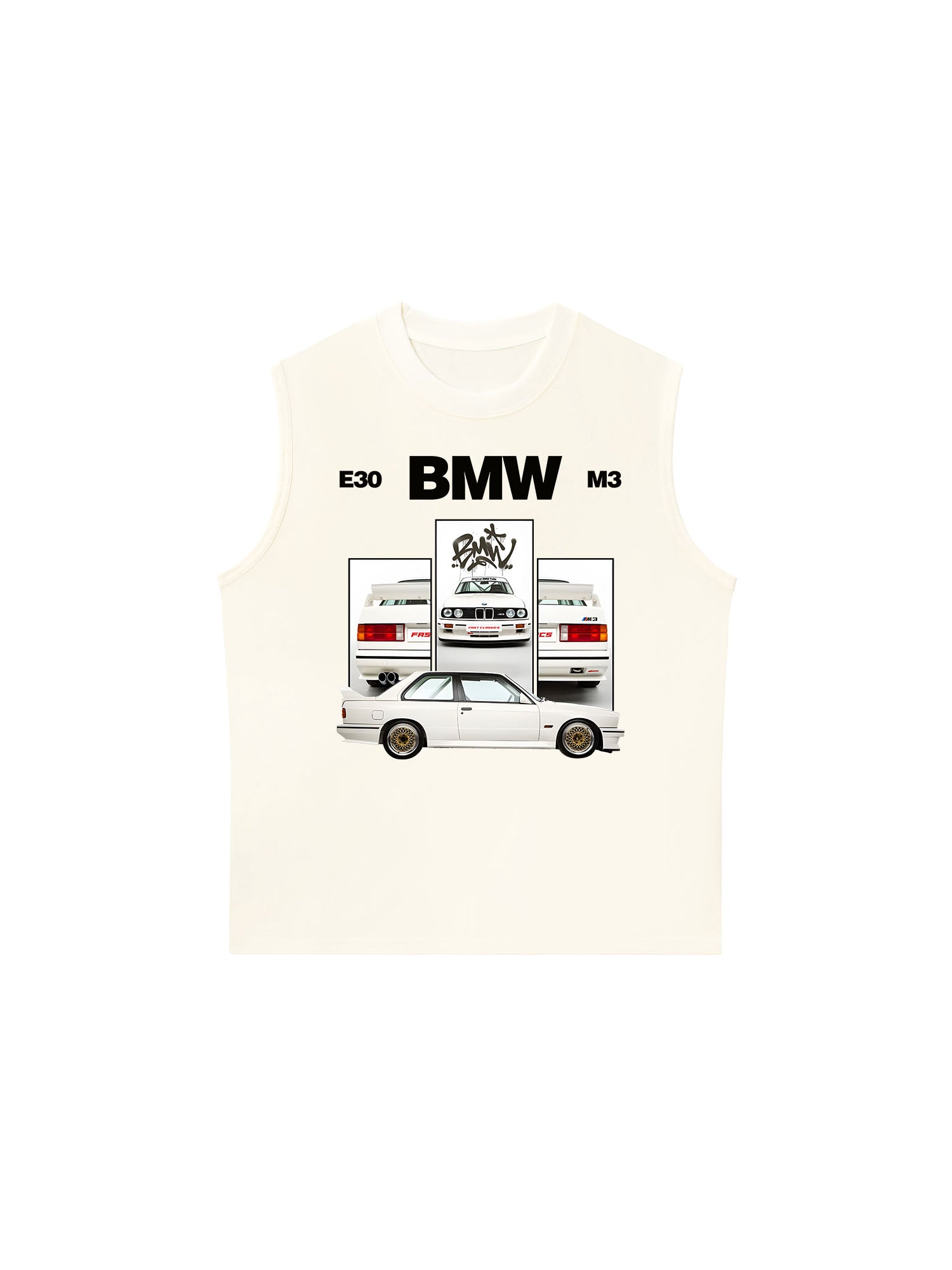 Áo Ba Lỗ Relaxed Fit BMW E30 M3 White