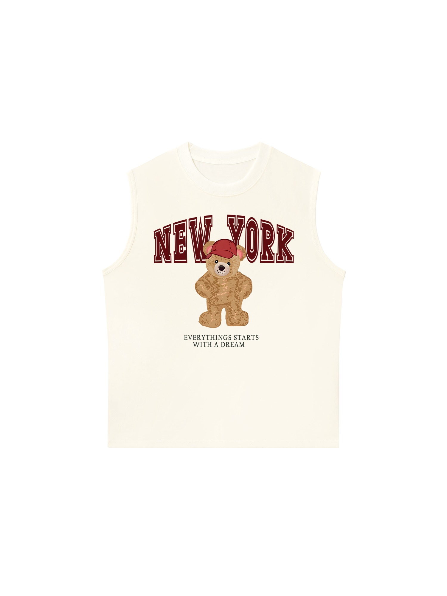 Áo Ba Lỗ Relaxed Fit City New York Red Bear