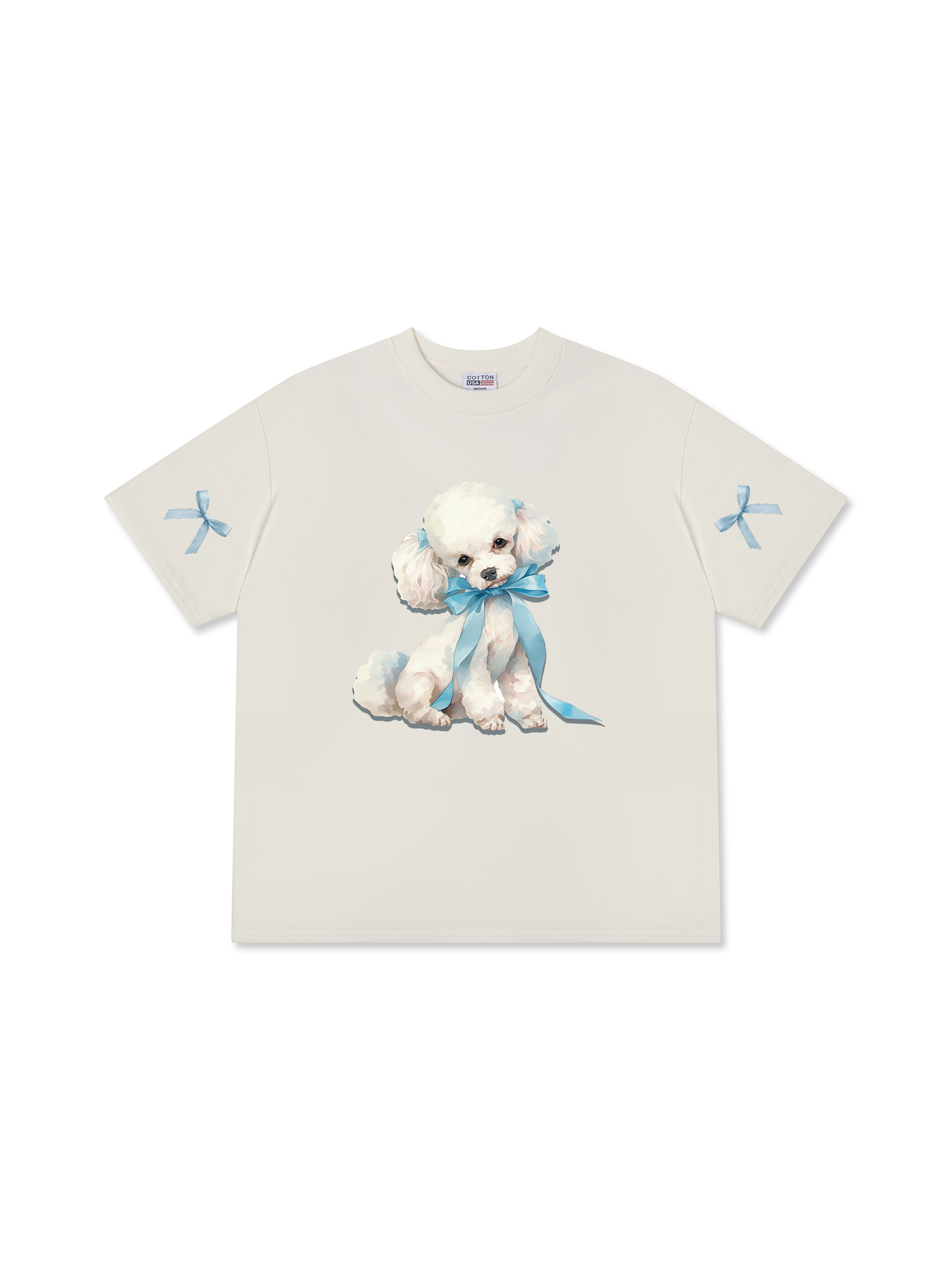Áo Thun Relaxed Fit Soft Paw Cute Blue Puppy