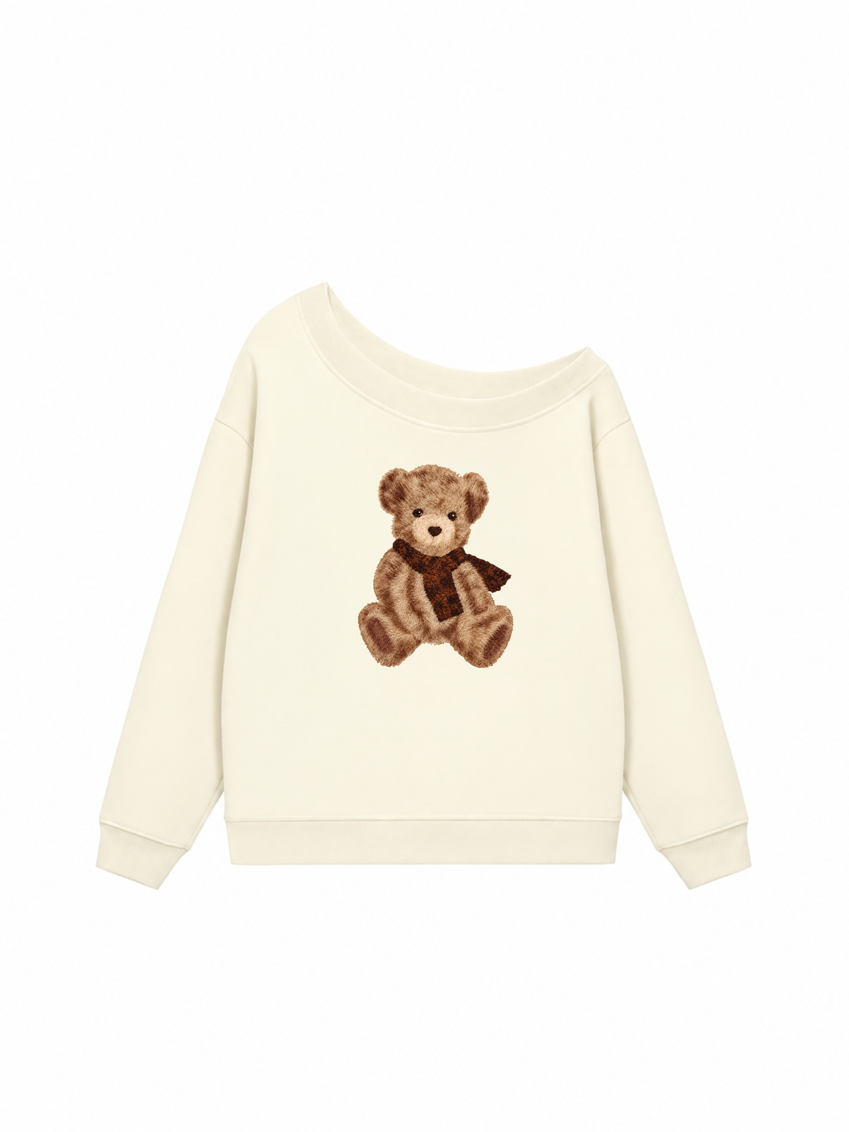 Áo Sweater Lệch Vai Nỉ Hai Da Teddy Bear Cold Weather
