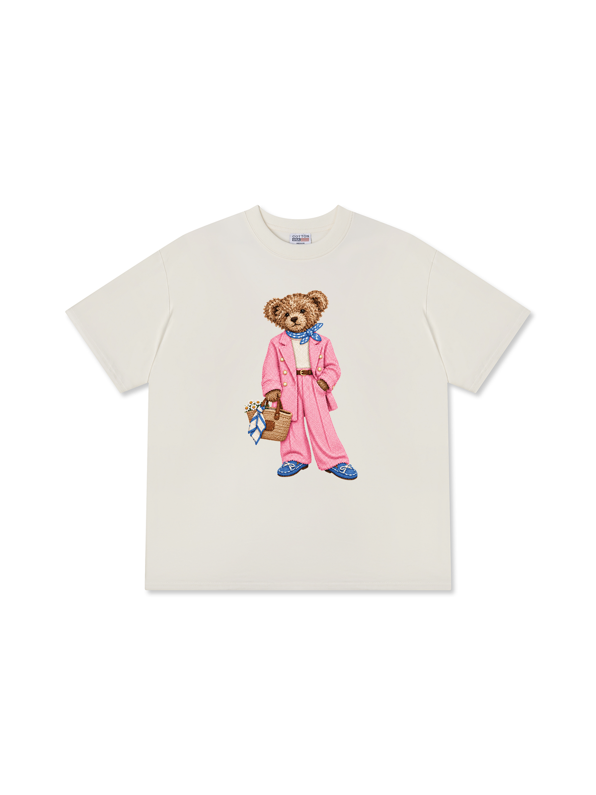 Áo Thun Relaxed Fit Bear Pink Vest