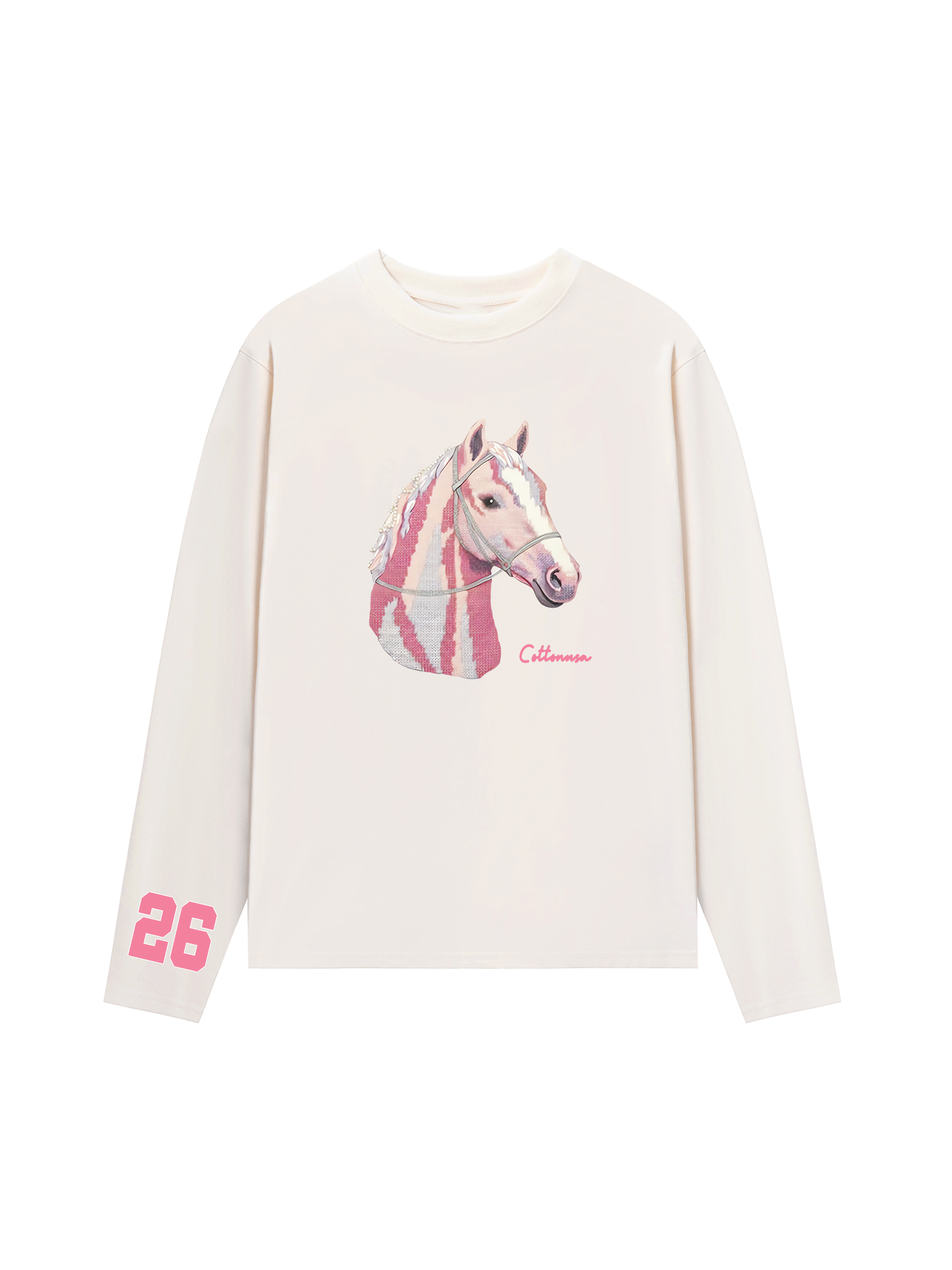 Áo Thun Dài Tay Cute Pink Horse