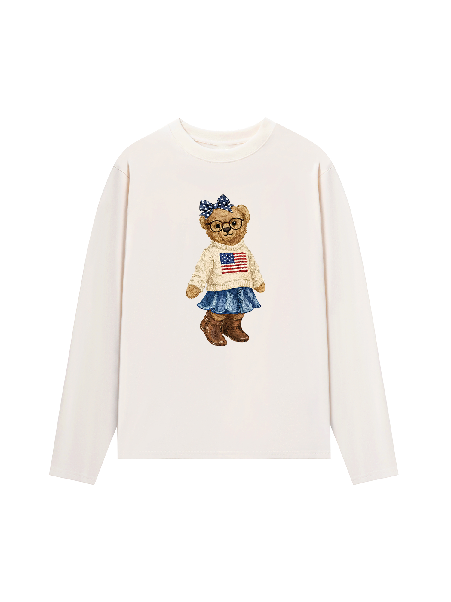 Áo Thun Dài Tay Soft Girl Bear