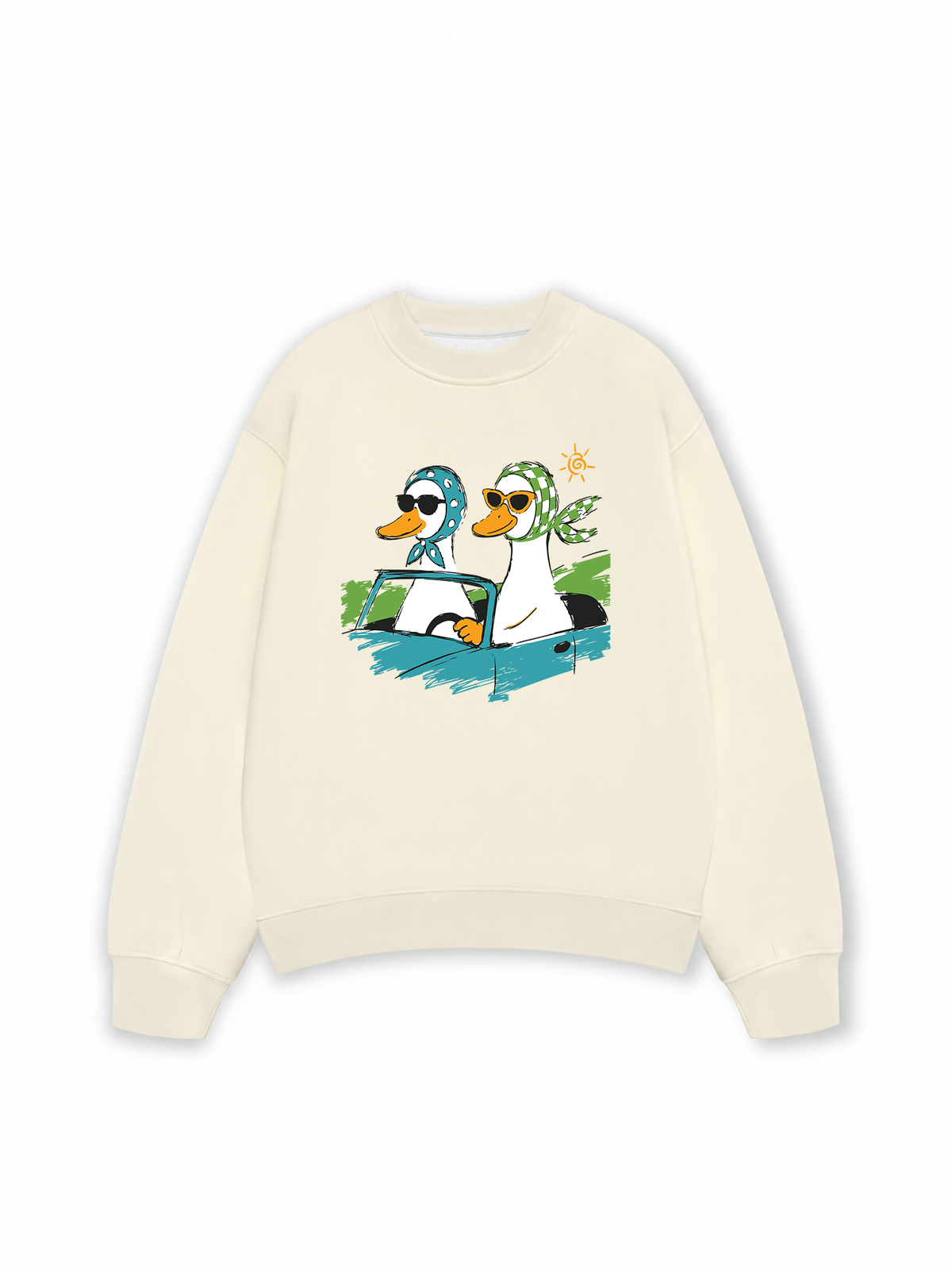 Áo Sweater Nỉ Hai Da Farm Duck Driving