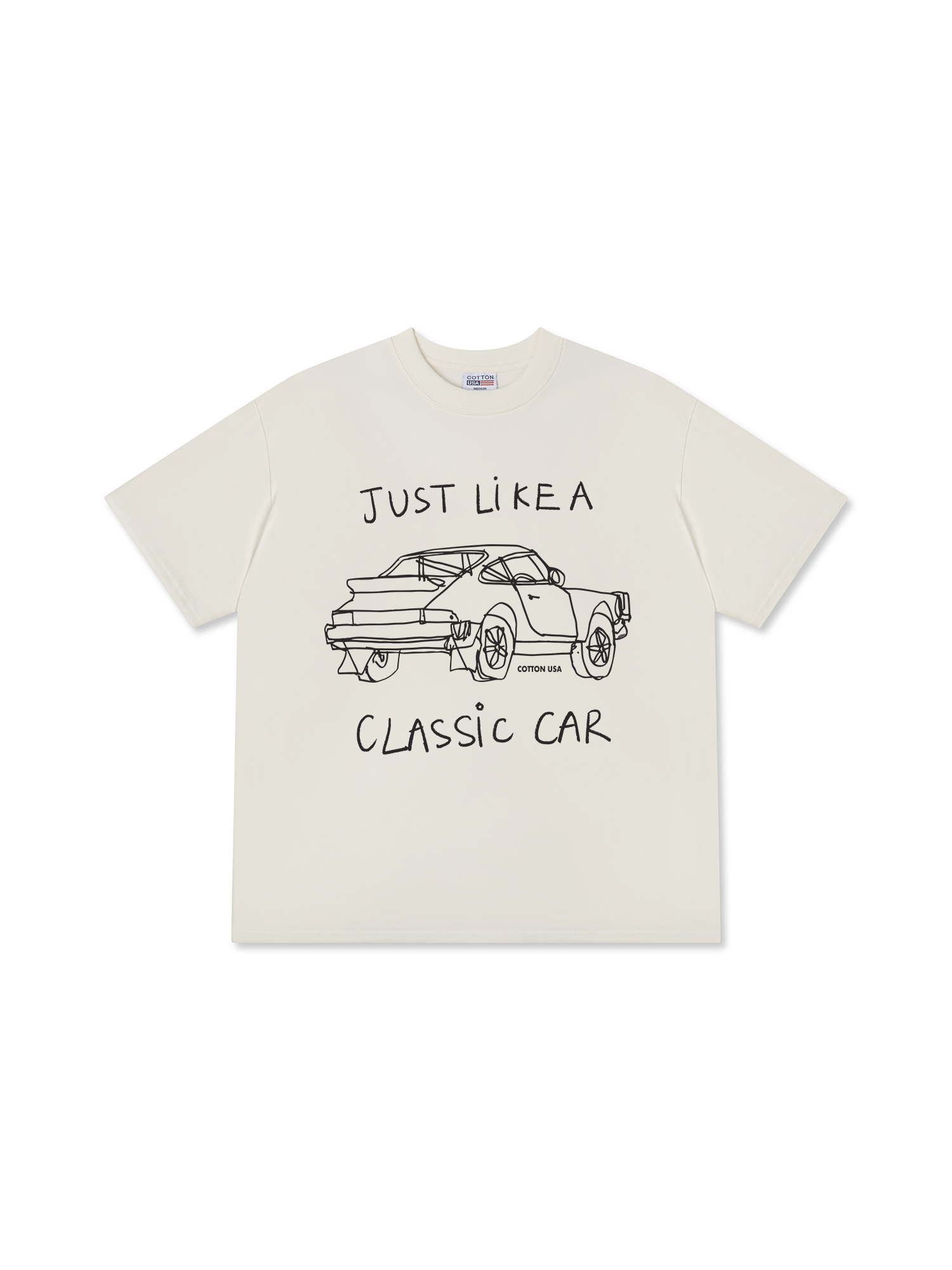 Áo Thun Relaxed Fit Classic Car Black And White