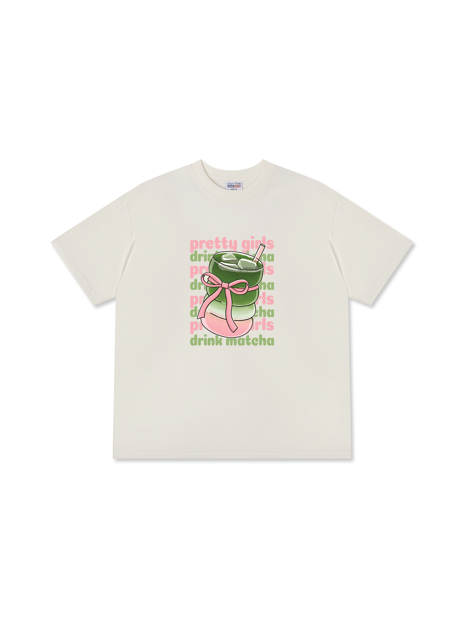 Áo Thun Relaxed Fit Daily Cup Pretty Girls Drink Matcha