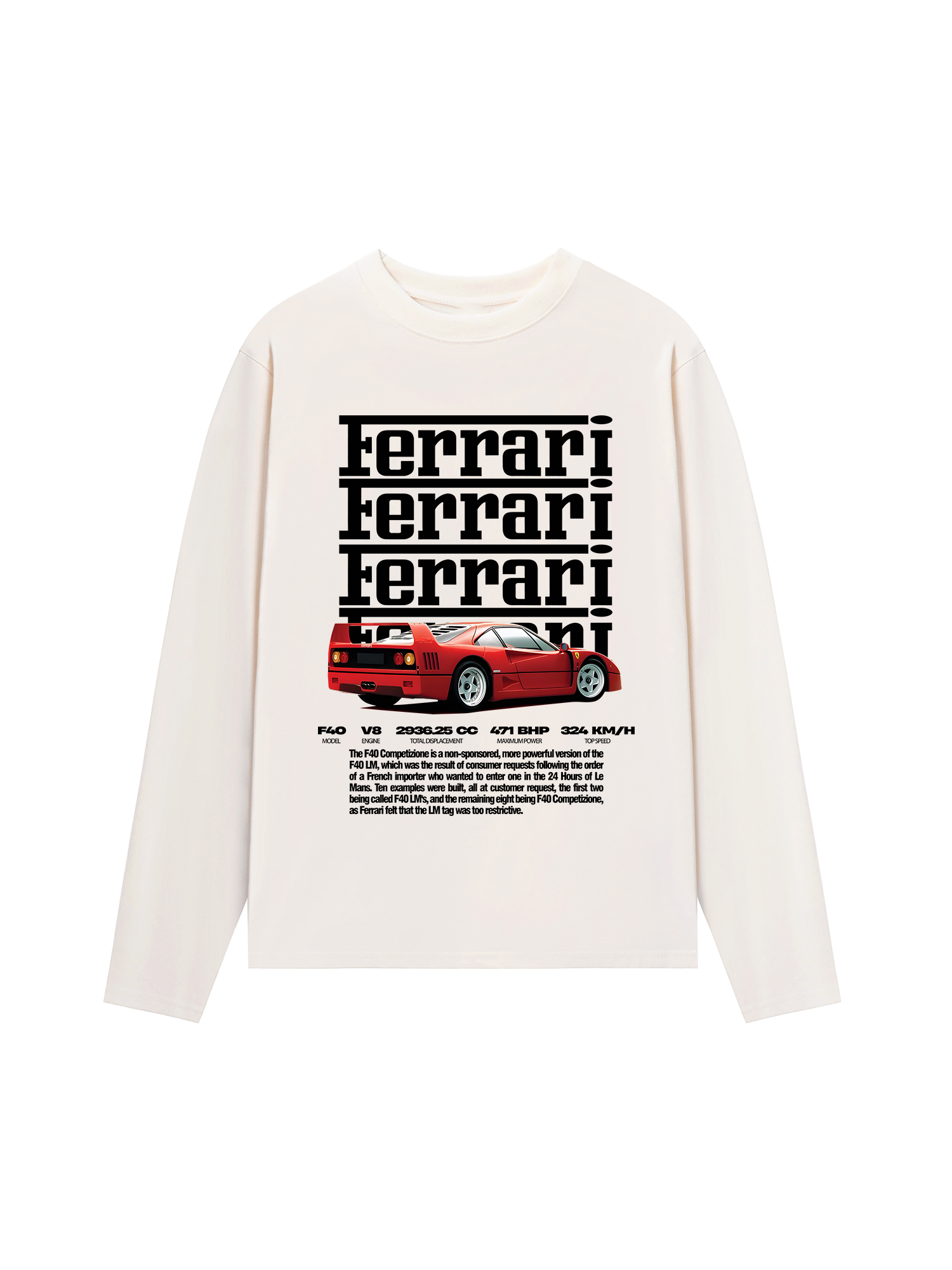 Áo Thun Dài Tay Ferrari Competizione F-40