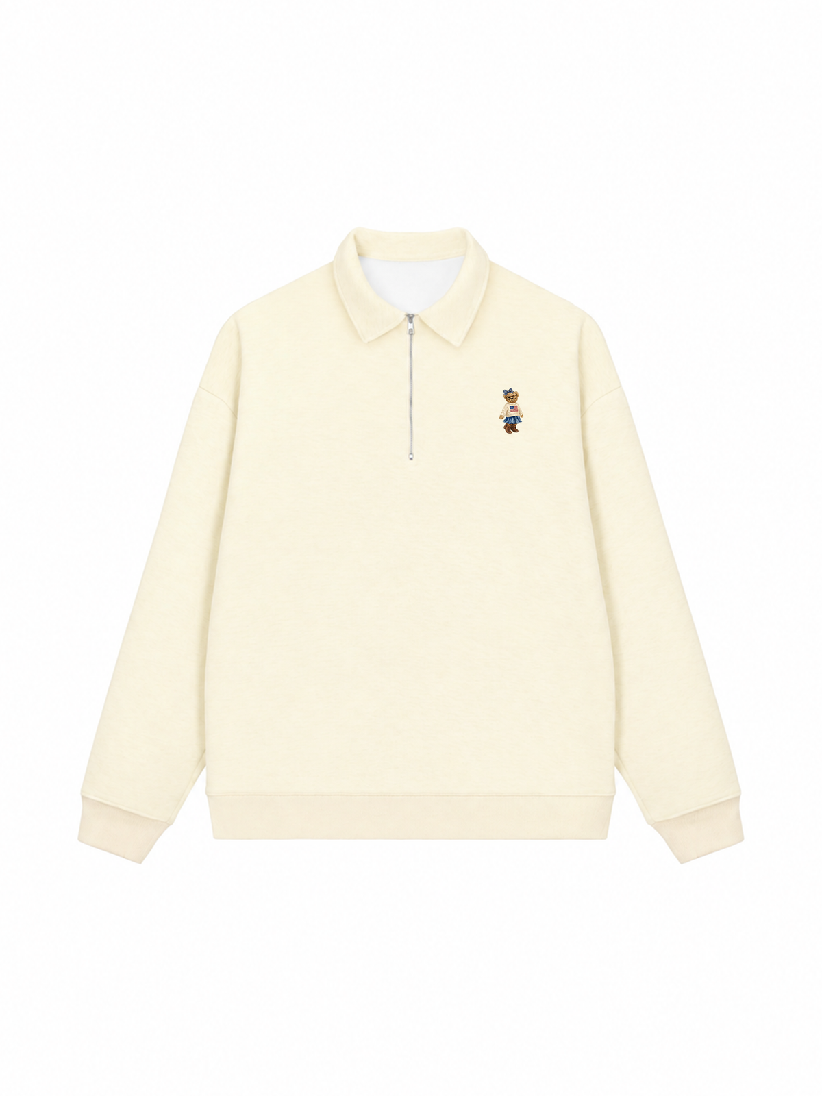 Áo Sweater Polo Nỉ Hai Da Soft Girl Bear