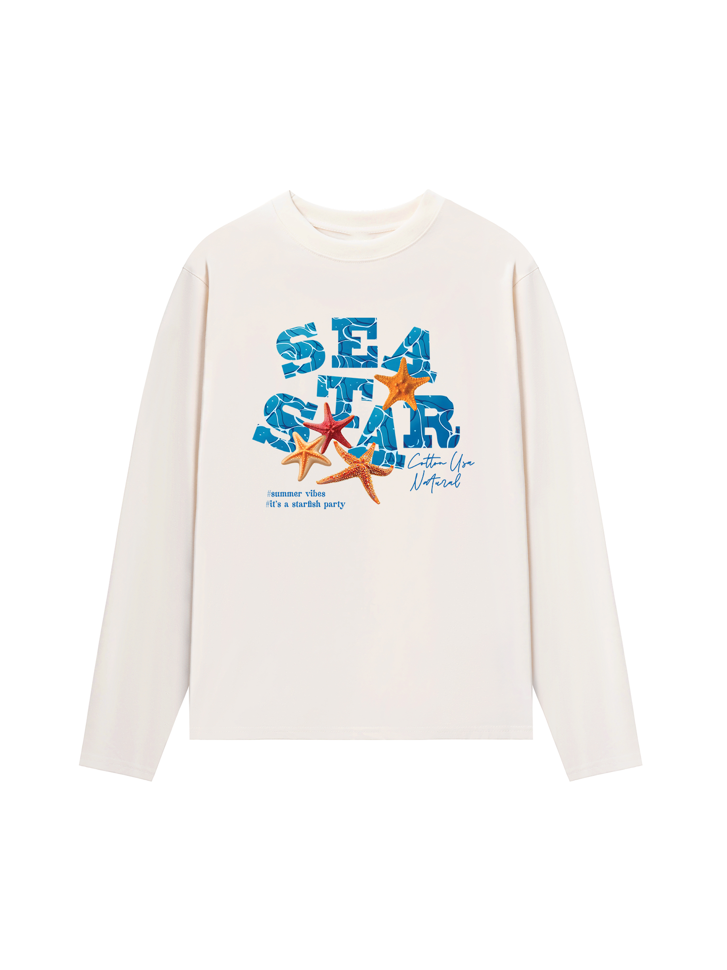 Áo Thun Dài Tay Tropical Starfish Parrty Sea Water