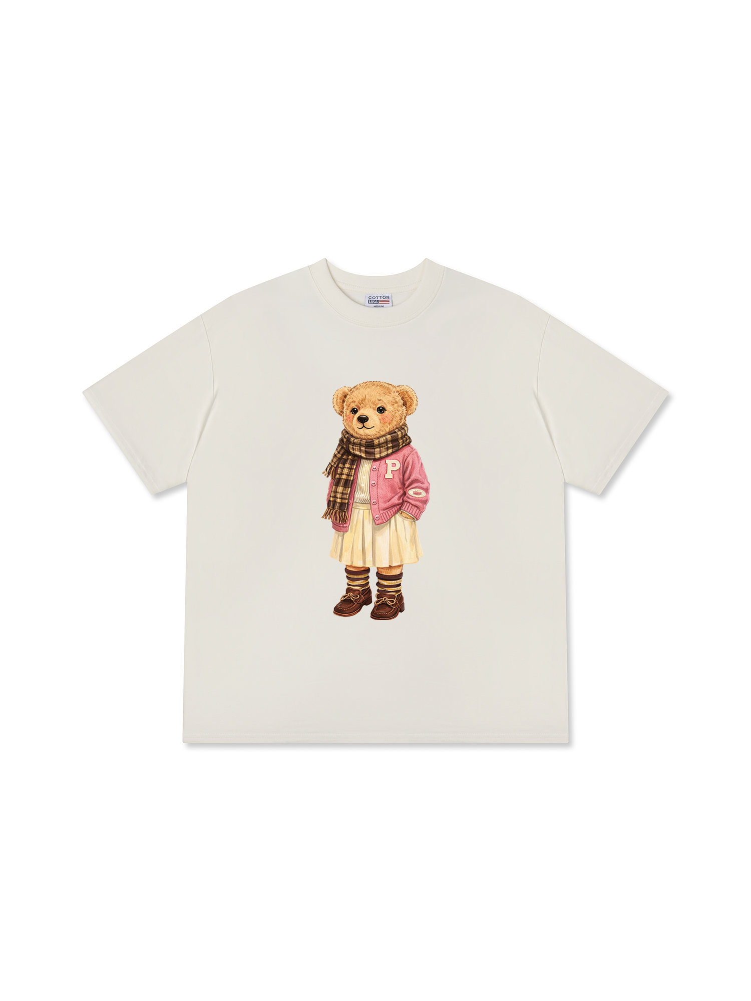 Áo Thun Relaxed Fit Pink Girl Bear