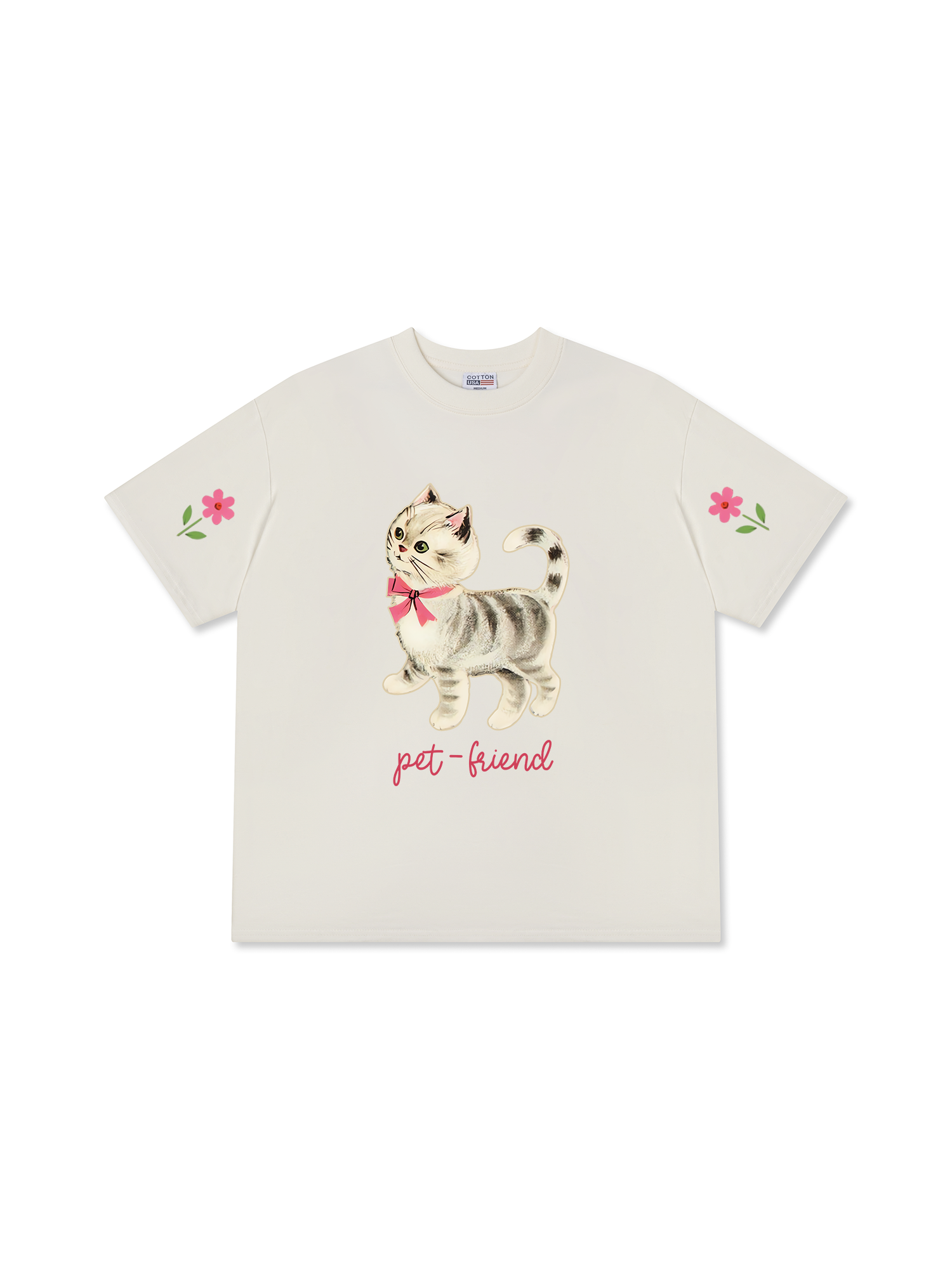 Áo Thun Relaxed Fit Soft Paw Pet Friend Cat