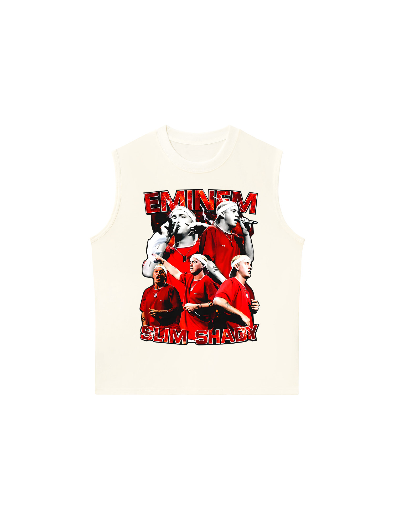 Áo Ba Lỗ Relaxed Fit Rapper Eminem Red Flames