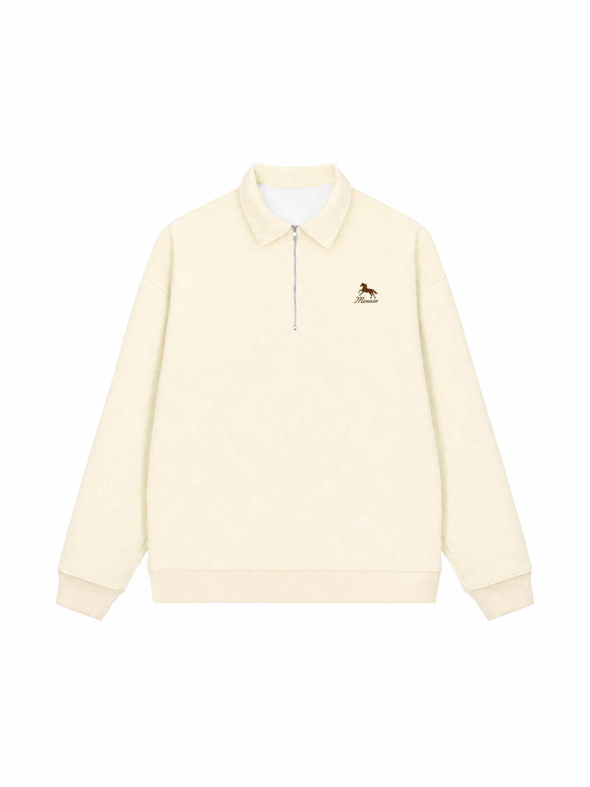 Áo Sweater Polo Nỉ Hai Da Monaco Horse Logo