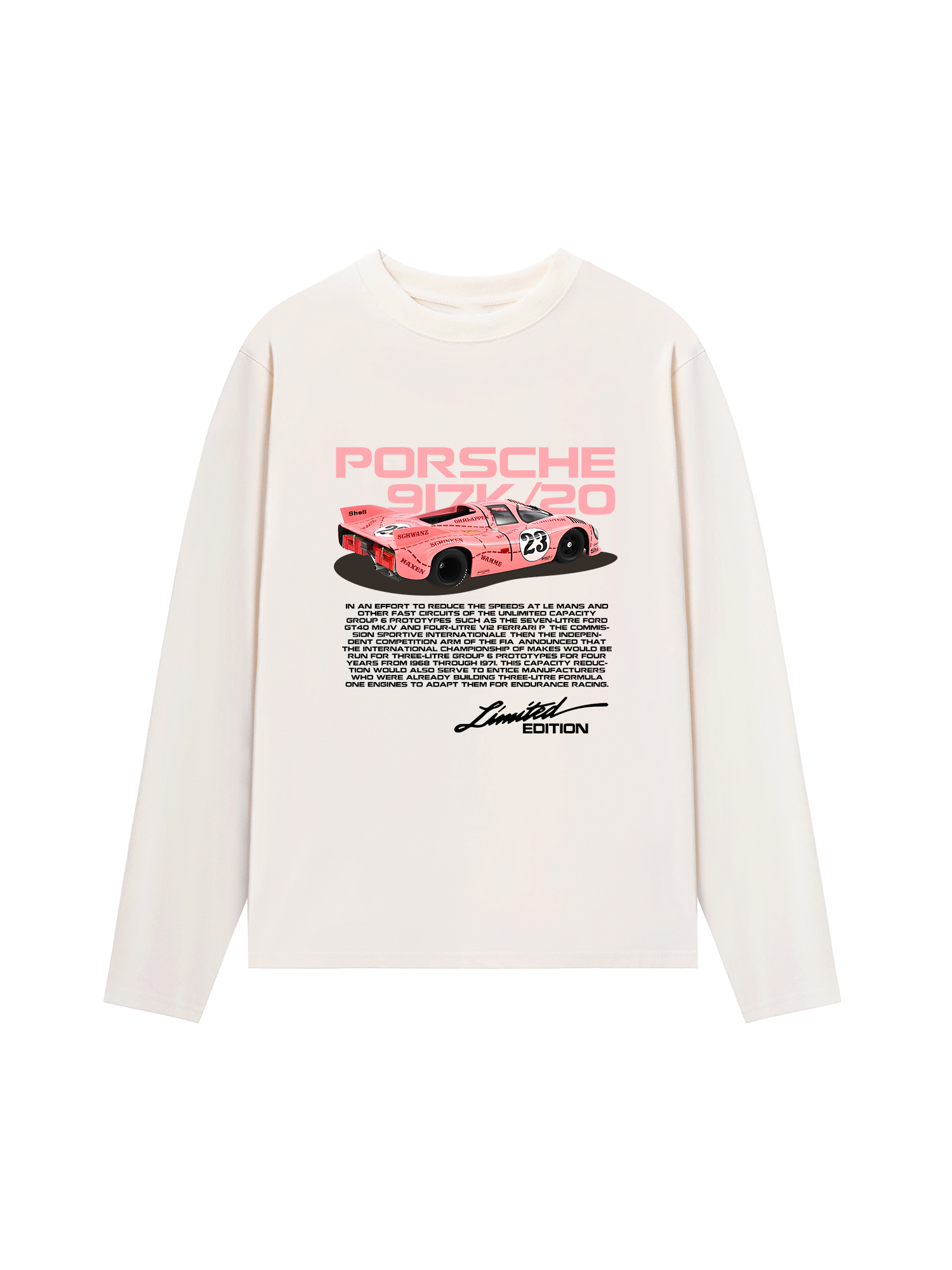 Áo Thun Dài Tay Porsche 917K Pink Pig