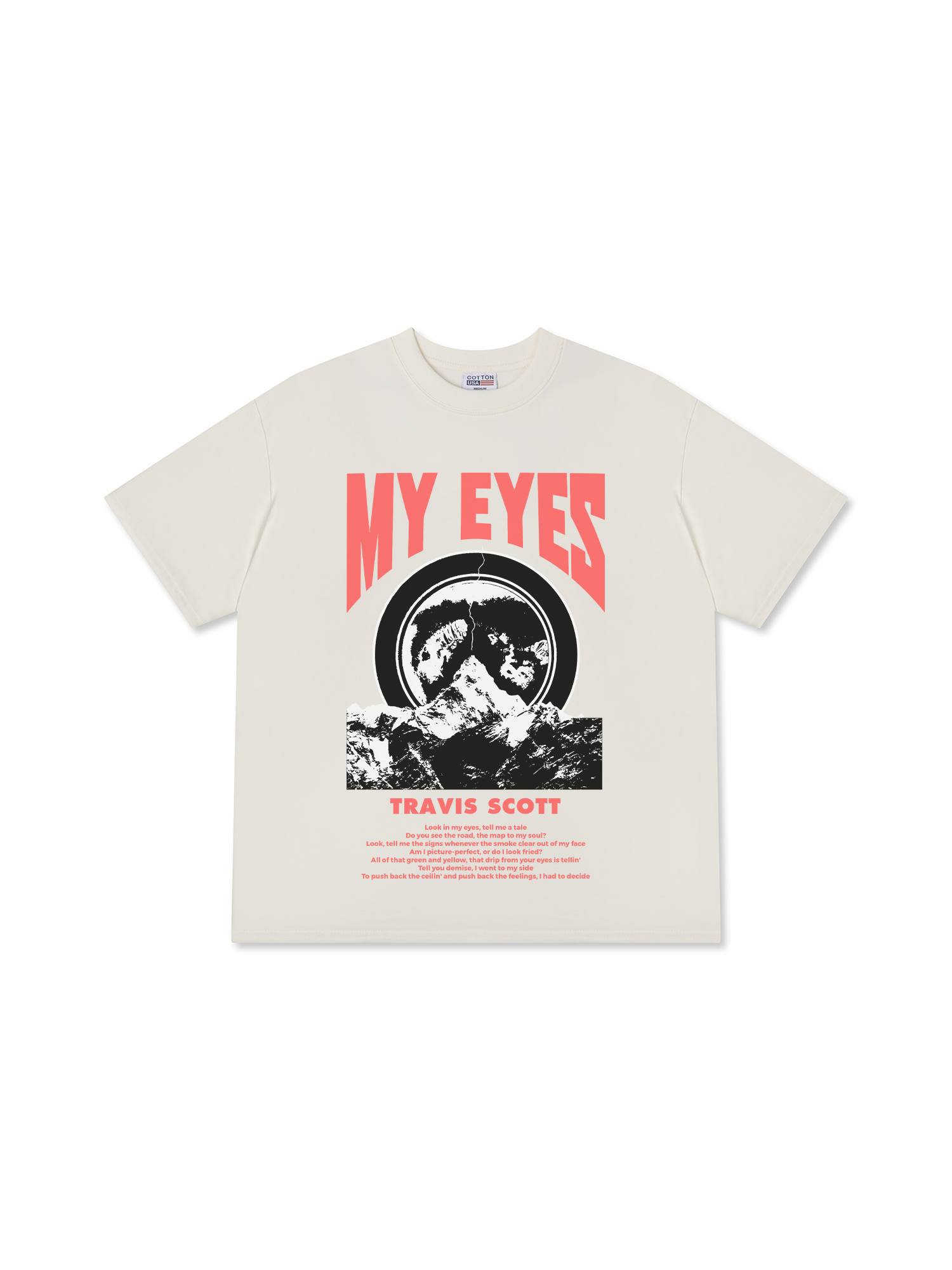 Áo Thun Relaxed Fit Rapper Travis Scott My Eyes