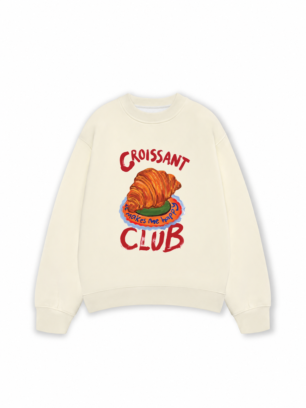Áo Sweater Nỉ Hai Da Yummy Mood Croissant Club