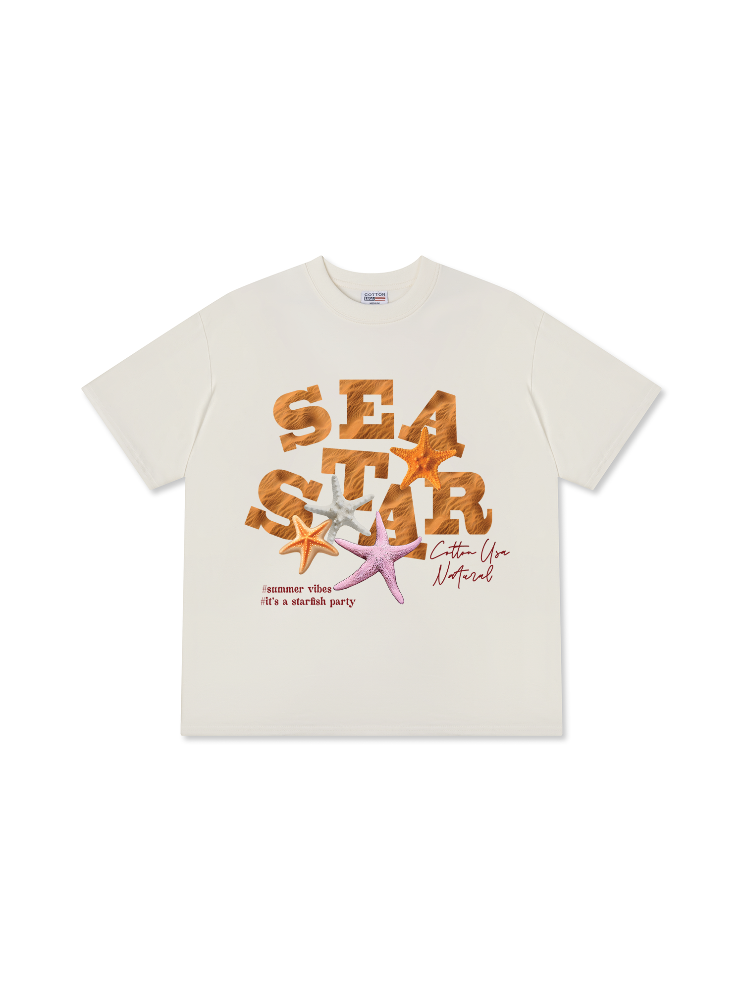 Áo Thun Relaxed Fit Tropical Starfish Parrty Sand