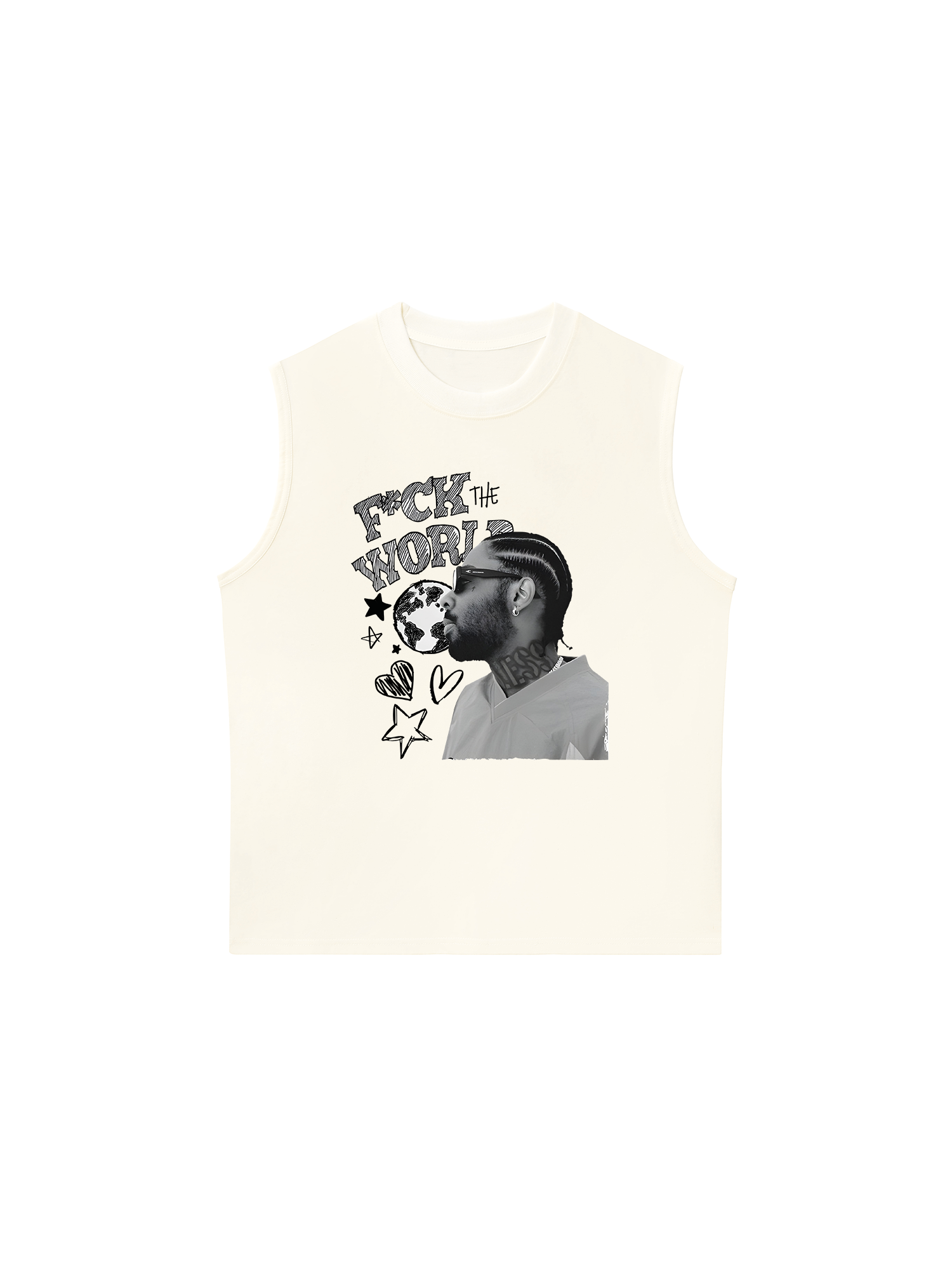 Áo Ba Lỗ Relaxed Fit Tricou Brent Faiyaz Fck World