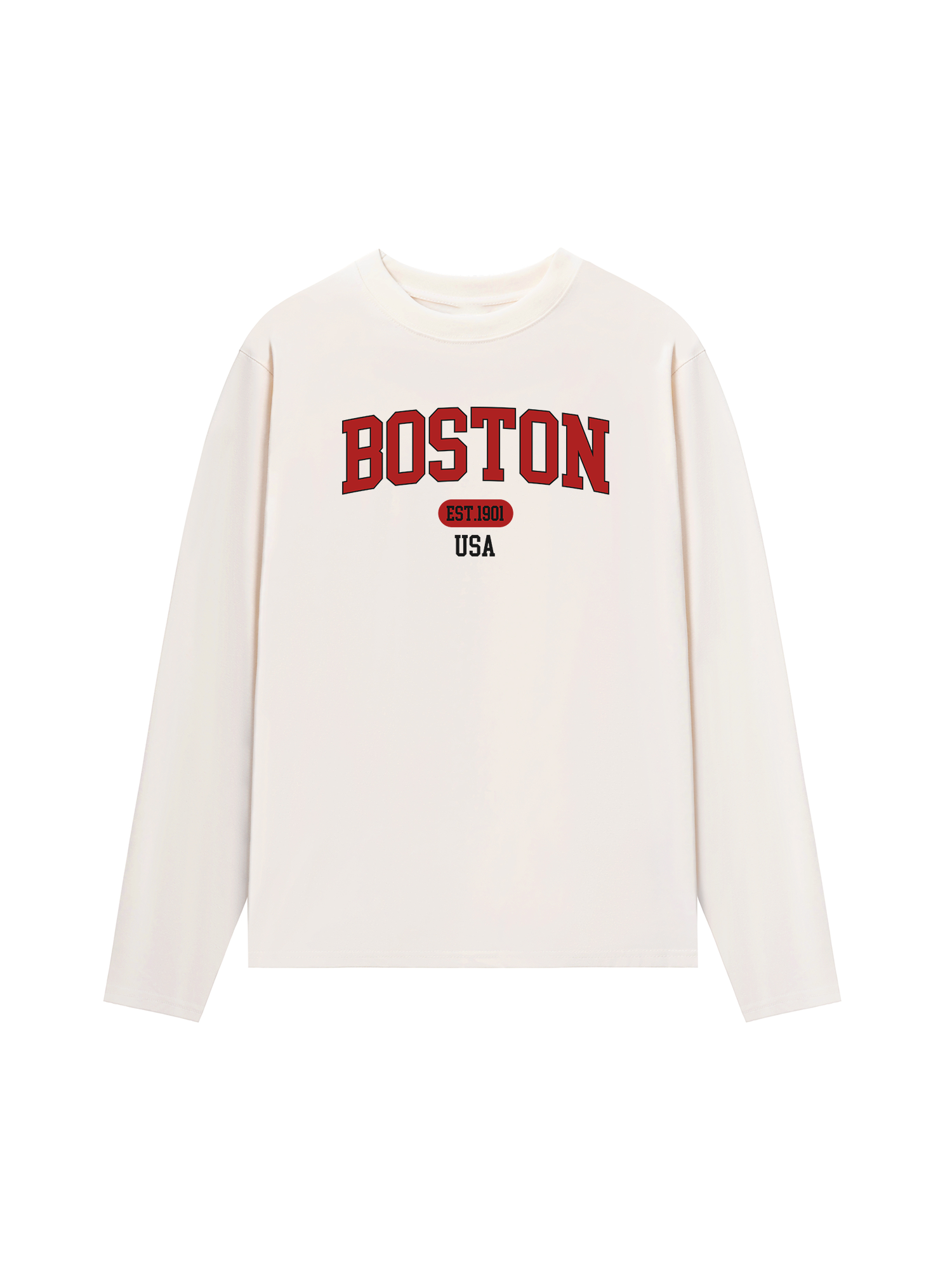 Áo Thun Dài Tay Baseball Collage Boston