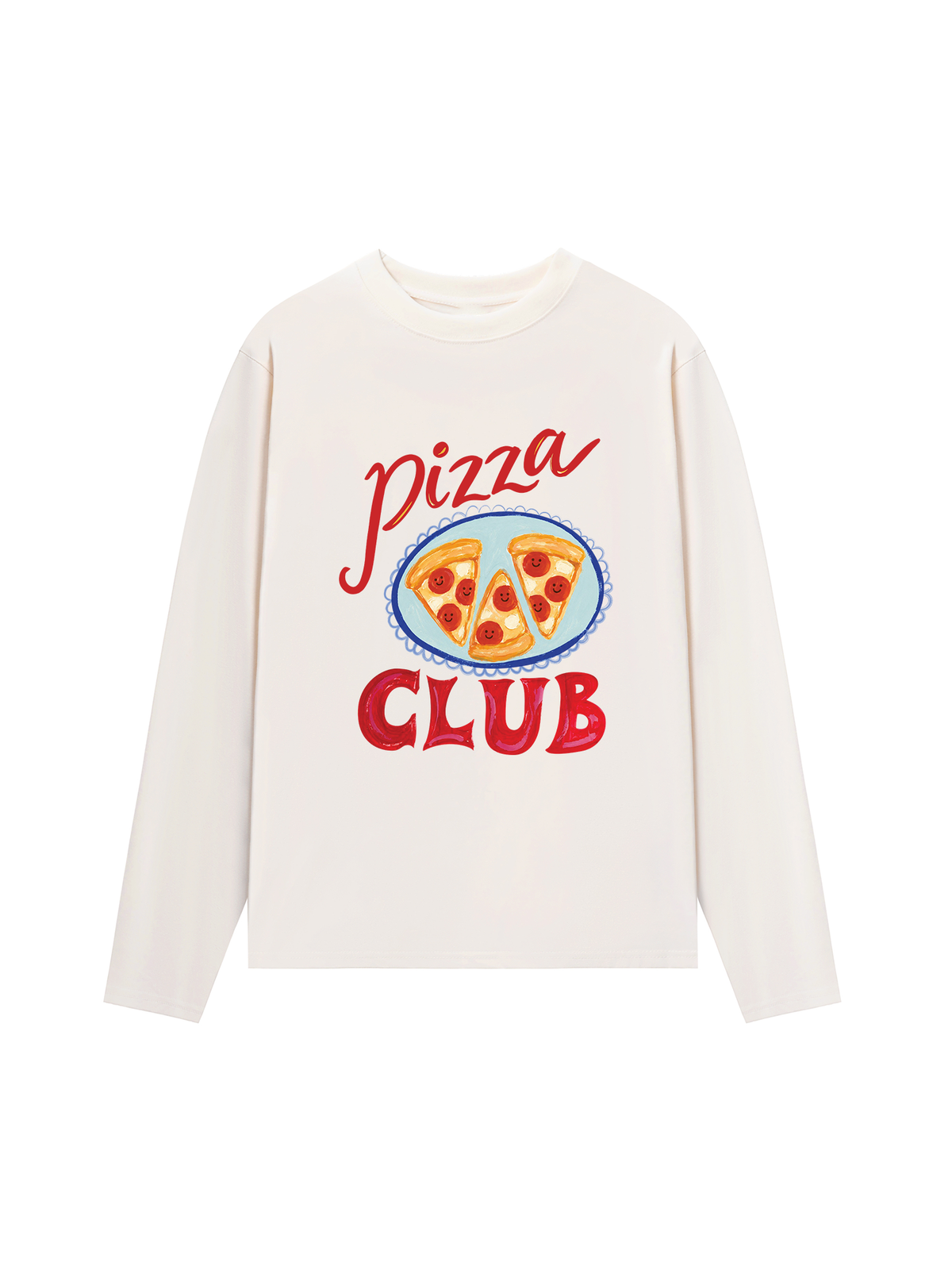 Áo Thun Dài Tay Yummy Mood Pizza Girl Club