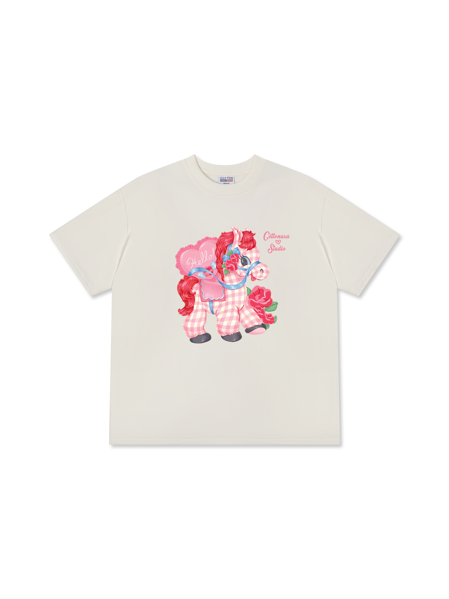 Áo Thun Relaxed Fit Pink Horse 2026