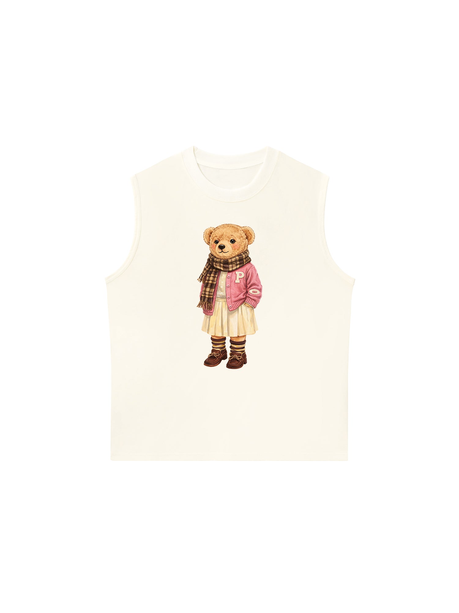Áo Ba Lỗ Relaxed Fit Pink Girl Bear