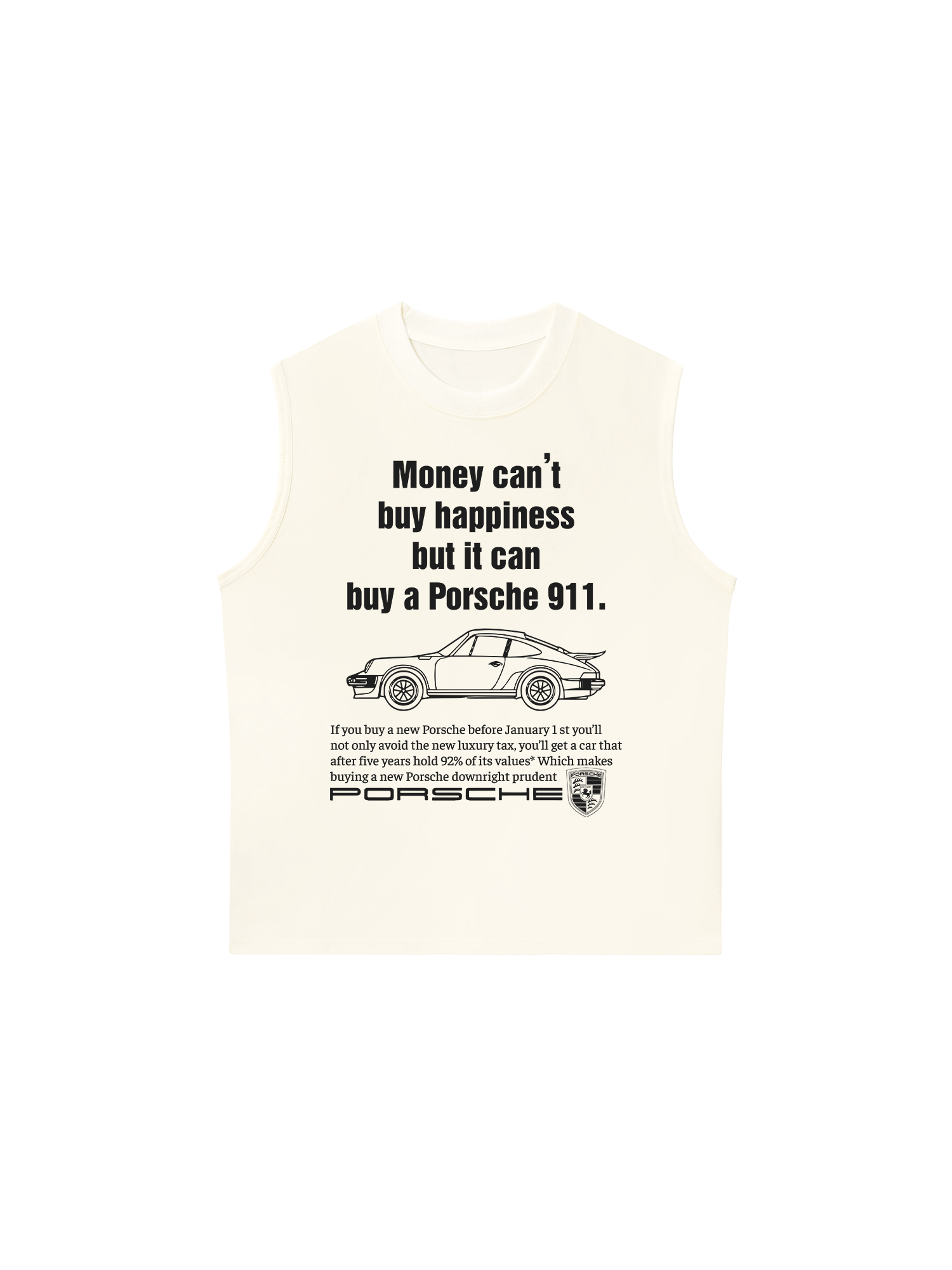 Áo Ba Lỗ Relaxed Fit Porsche Money Can_t Buy Happiness