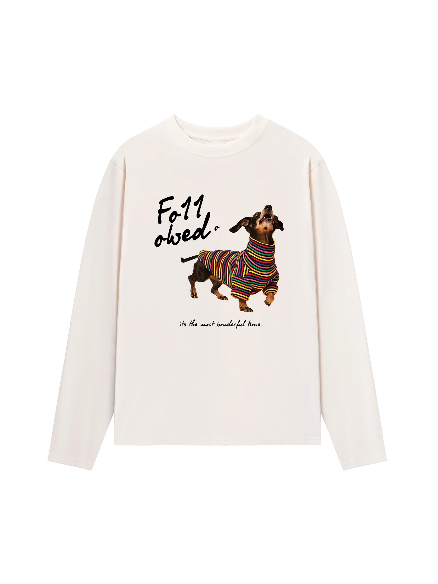 Áo Thun Dài Tay Rainbow Sweater With Dog