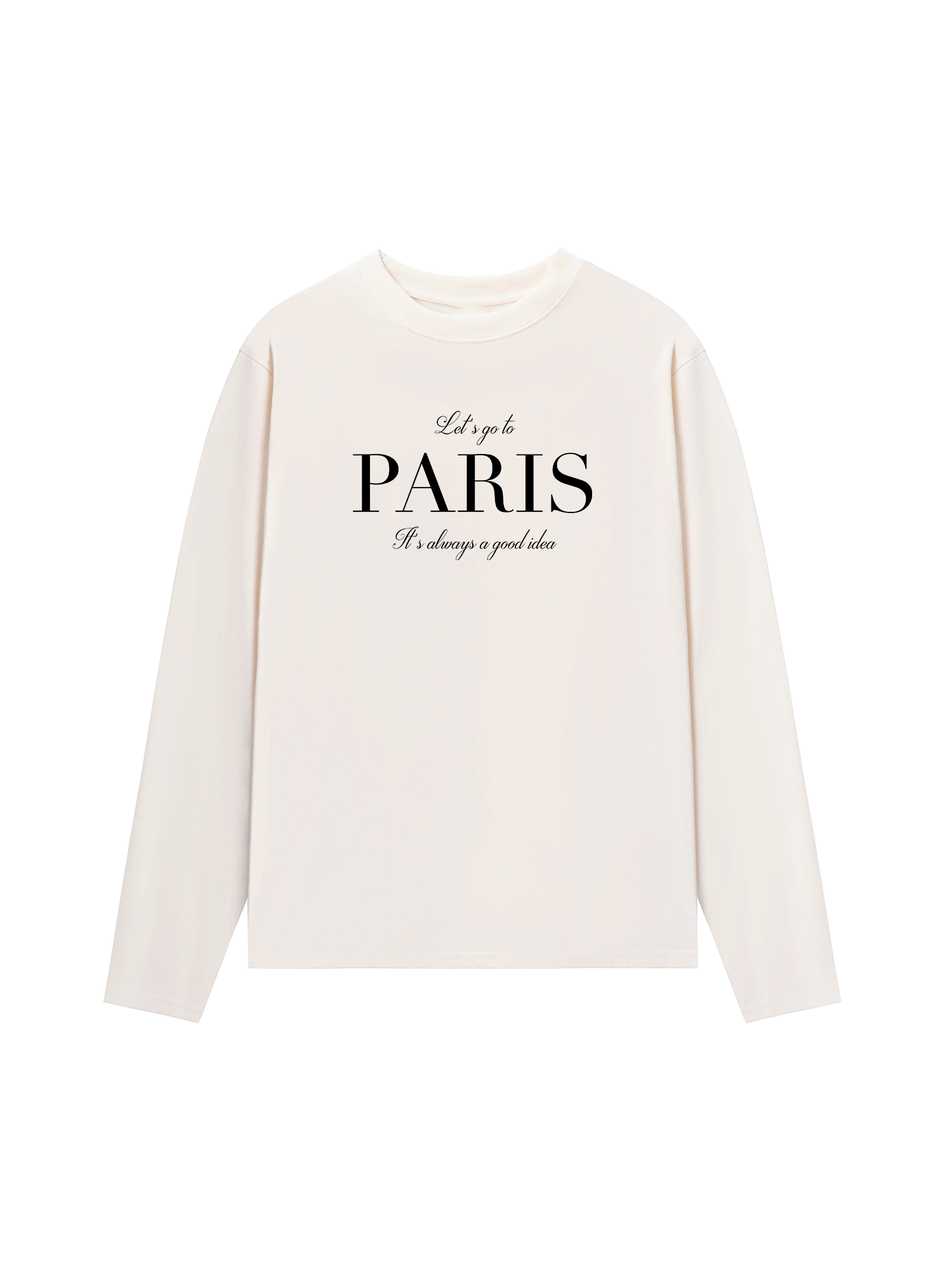 Áo Thun Dài Tay City Let's go to Paris đen