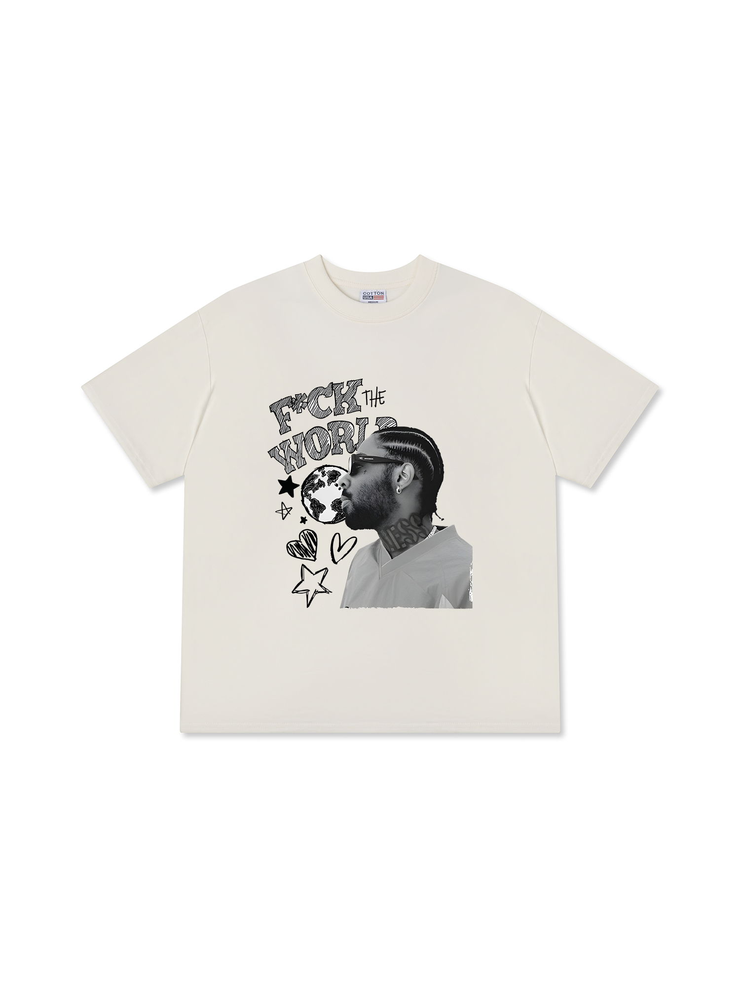 Áo Thun Relaxed Fit Tricou Brent Faiyaz Fck World