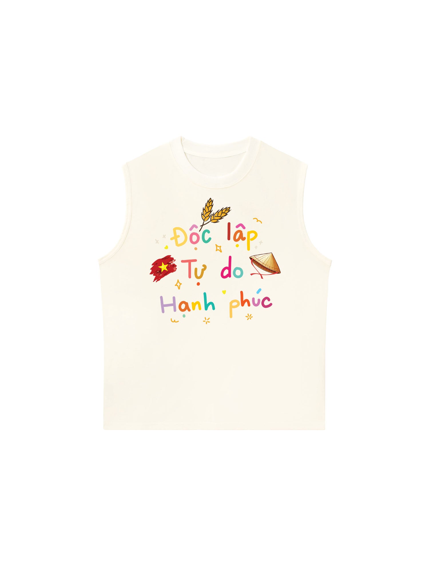 Áo Ba Lỗ Relaxed Fit Độc Lập - Tự Do - Hạnh Phúc