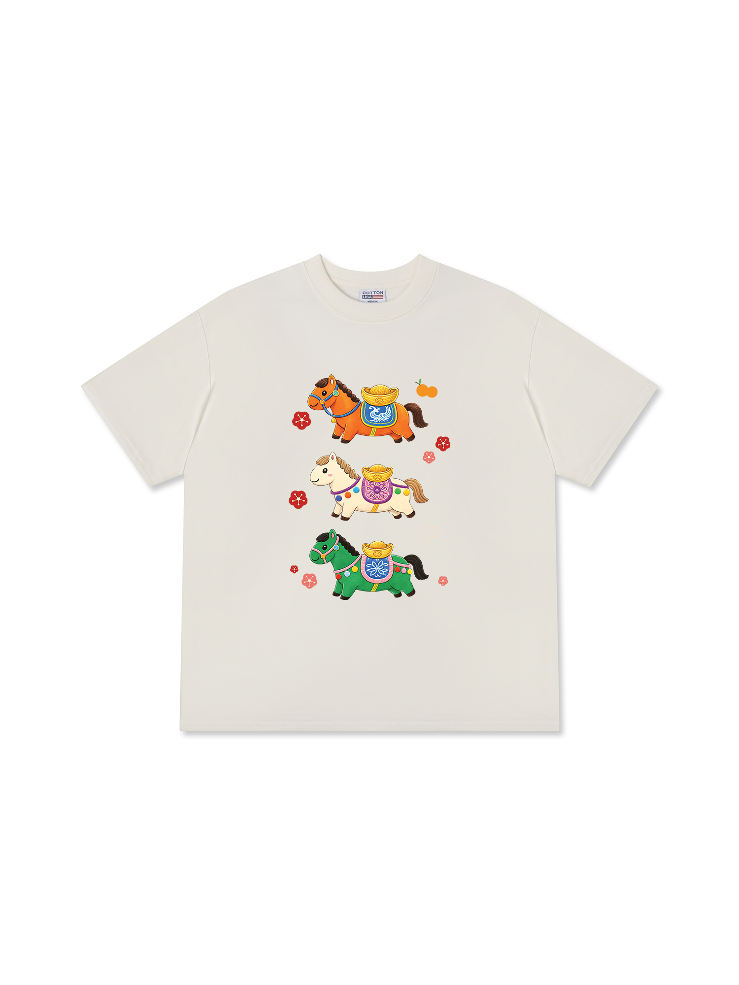Áo Thun Relaxed Fit Tết Bính Ngọ 3 Chú Ngựa