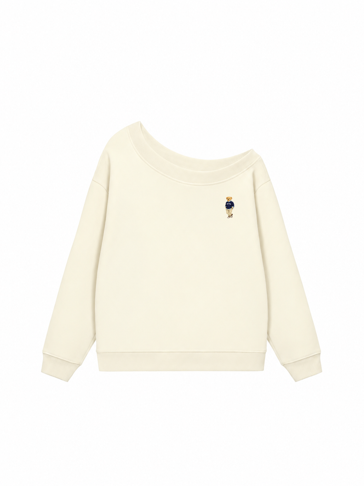 Áo Sweater Lệch Vai Nỉ Hai Da Classic Bear