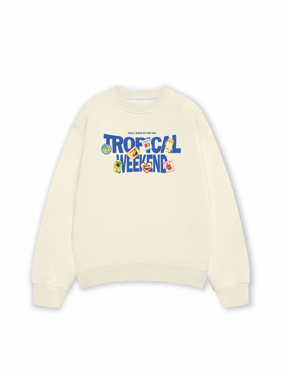 Áo Sweater Nỉ Hai Da Tropical Weekend Chill Mode By The Sea