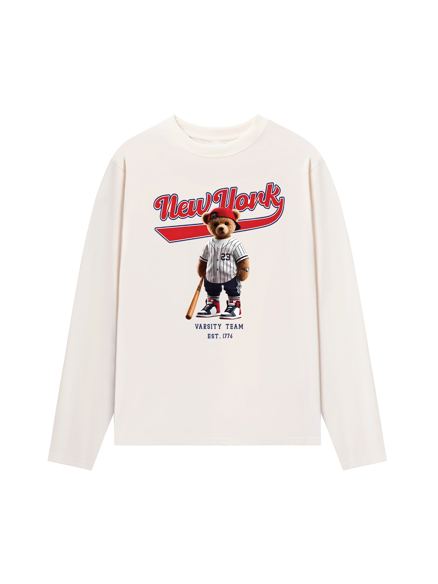 Áo Thun Dài Tay Baseball New York Teddy