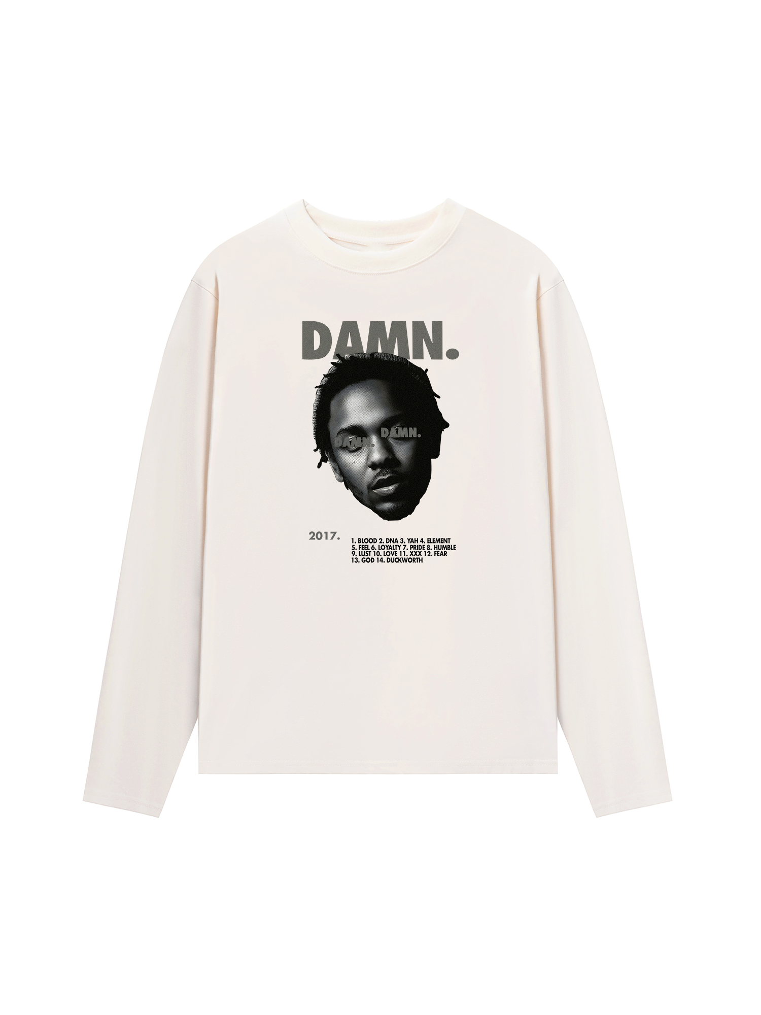 Áo Thun Dài Tay Rapper Damn Black And White Graphic