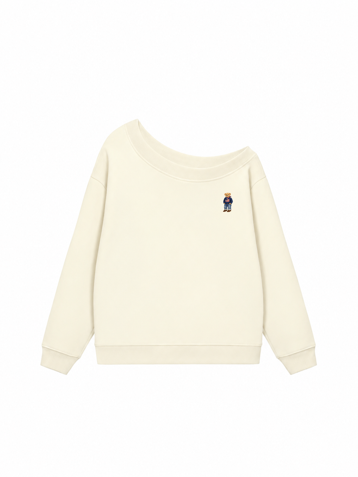Áo Sweater Lệch Vai Nỉ Hai Da America Boy