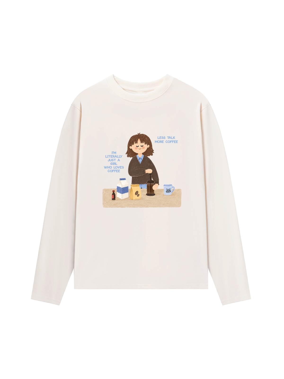 Áo Thun Dài Tay Girl Love Coffee
