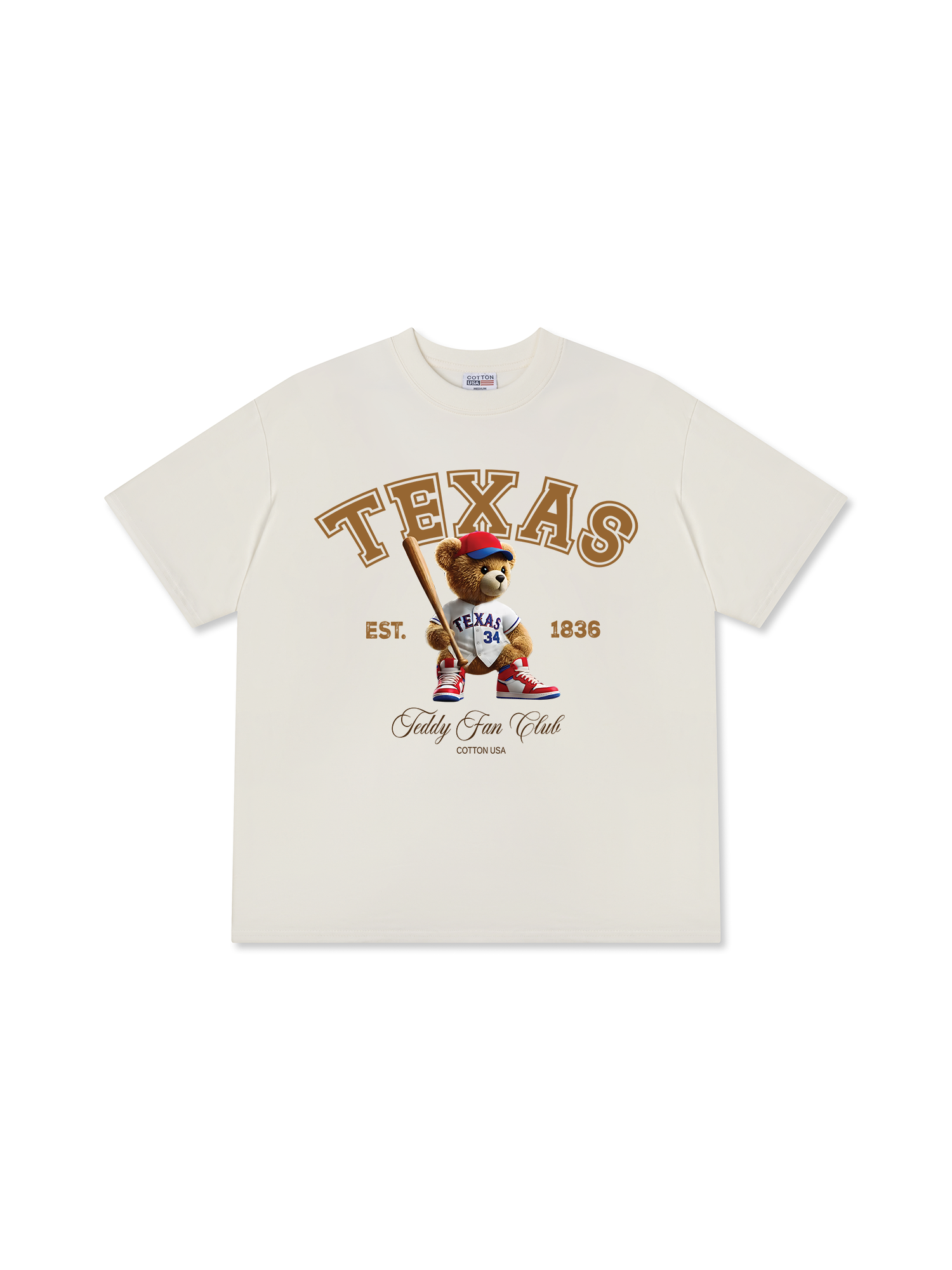 Áo Thun Relaxed Fit Baseball Texas Teddy Fan Club