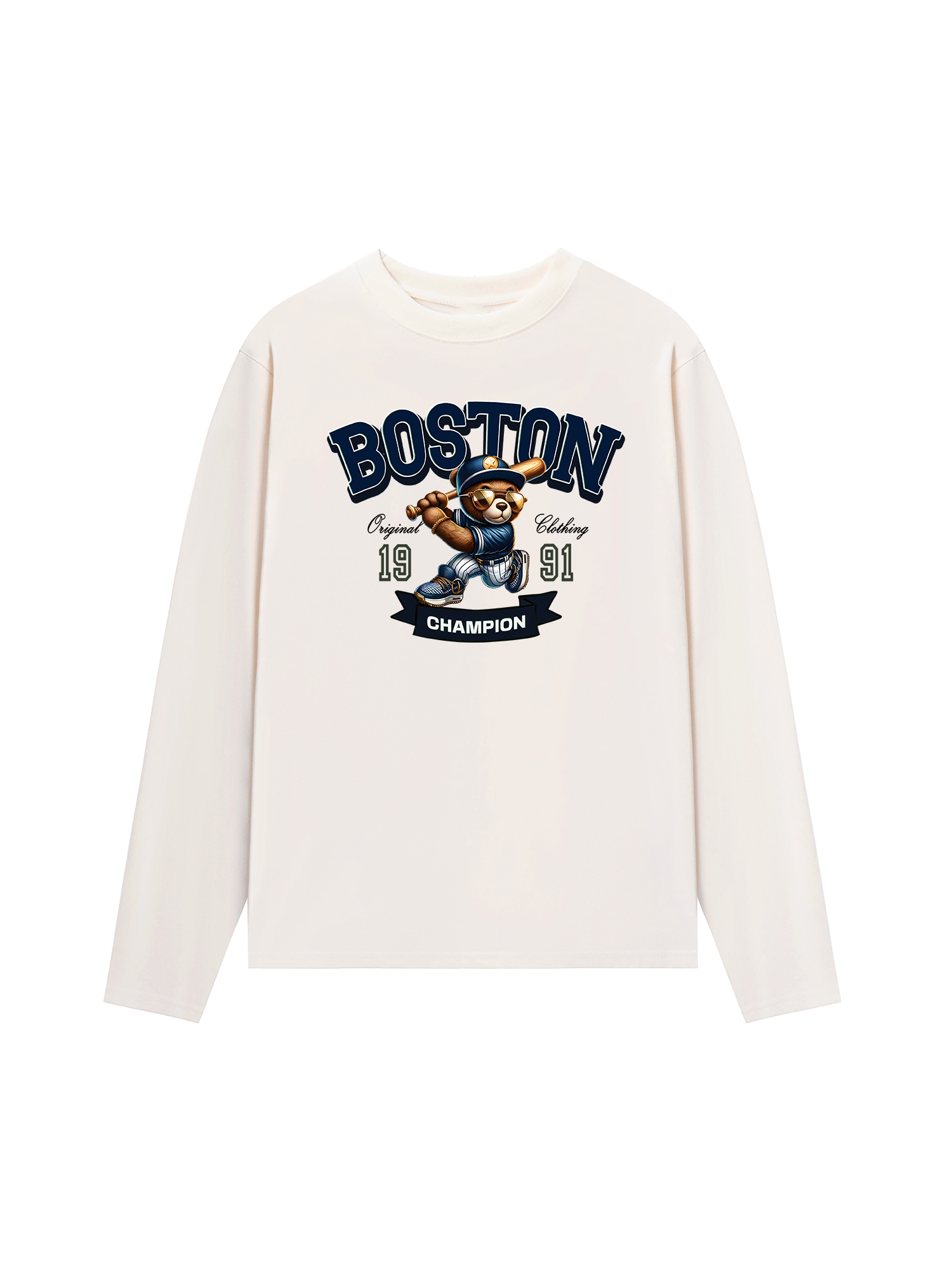 Áo Thun Dài Tay Baseball Boston Teddy