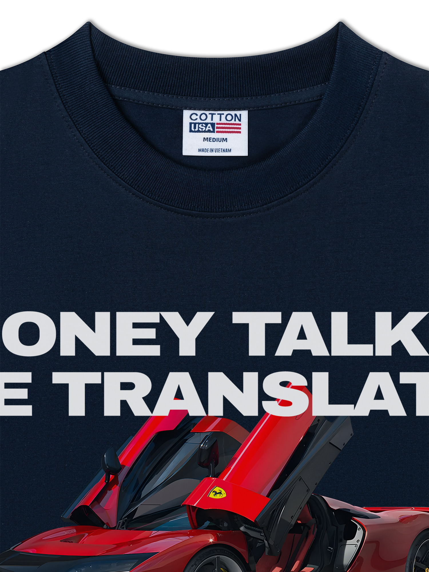 Áo Thun Relaxed Fit Ferrari Money Talks We Translate