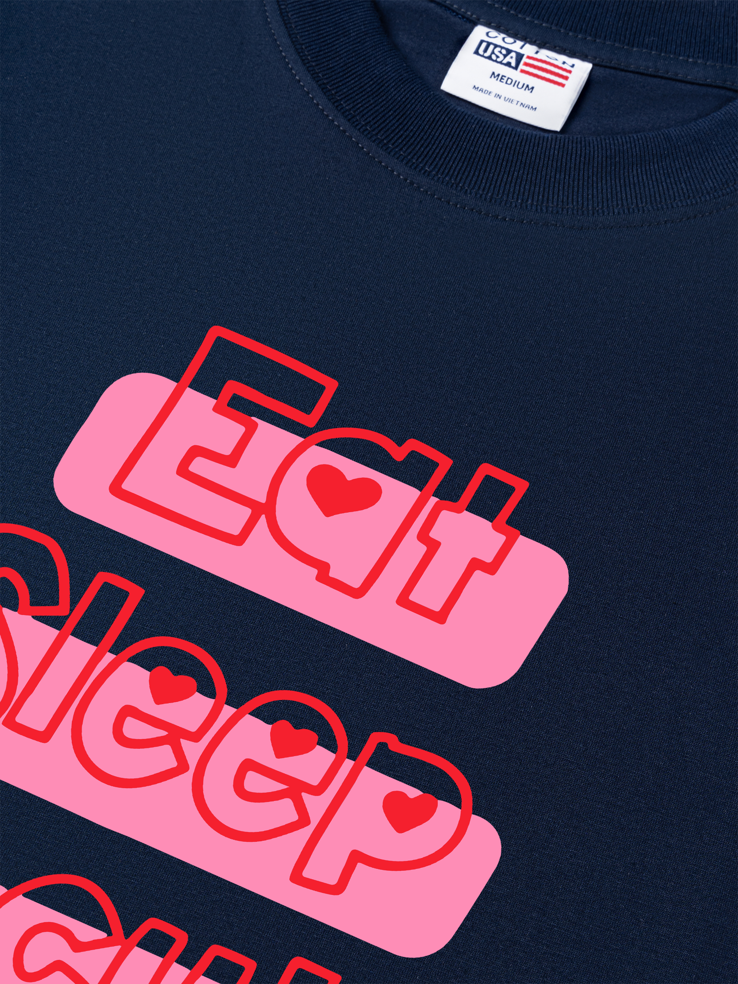 Áo Thun Relaxed Fit Eat Sleep Be Cute