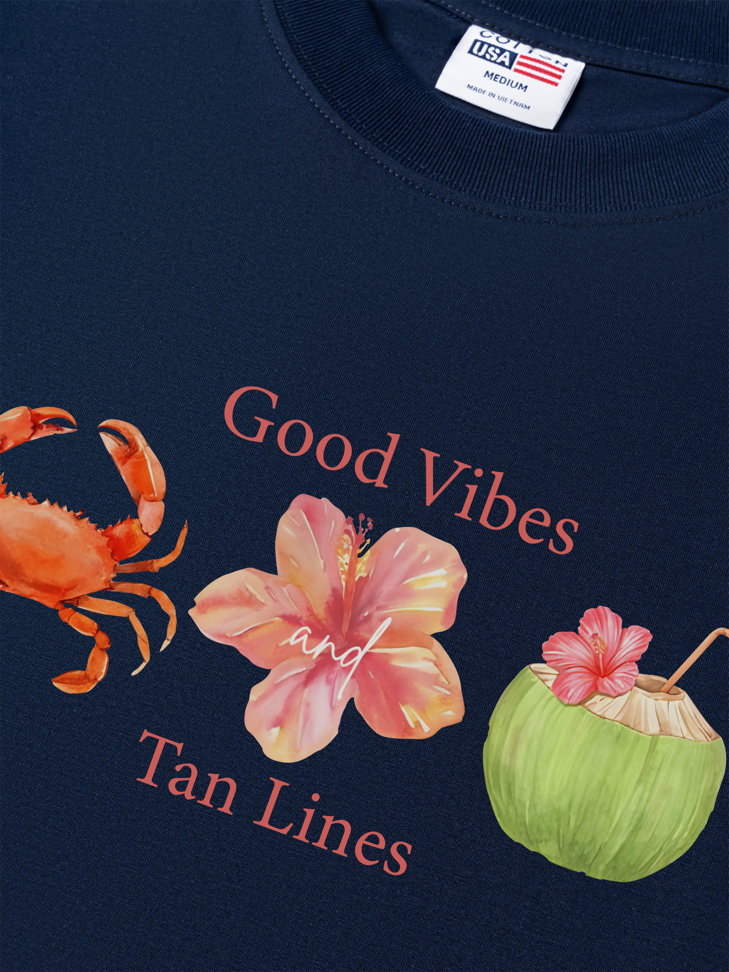 Áo Thun Relaxed Fit Tropical Good Vibes Tan Lines