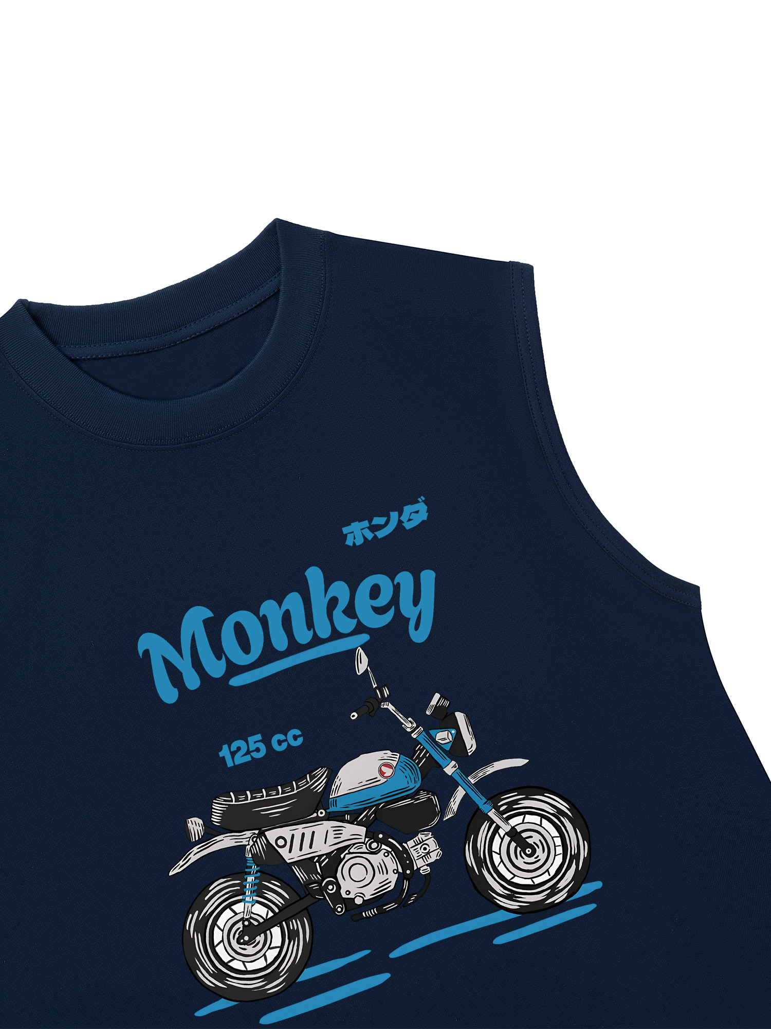 Áo Ba Lỗ Relaxed Fit Monkey 125cc Blue