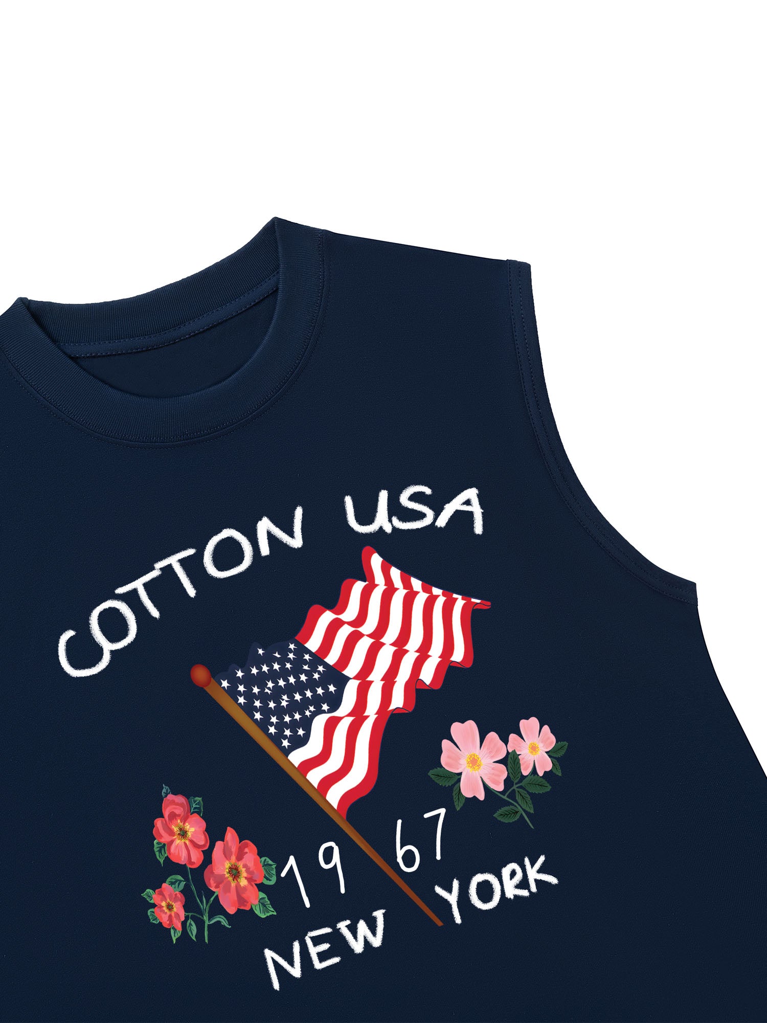 Áo Ba Lỗ Relaxed Fit USA Floral Cotton Usa