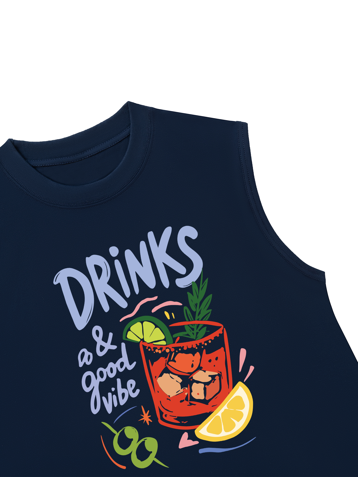 Áo Ba Lỗ Relaxed Fit Drinks a& Good Vibes