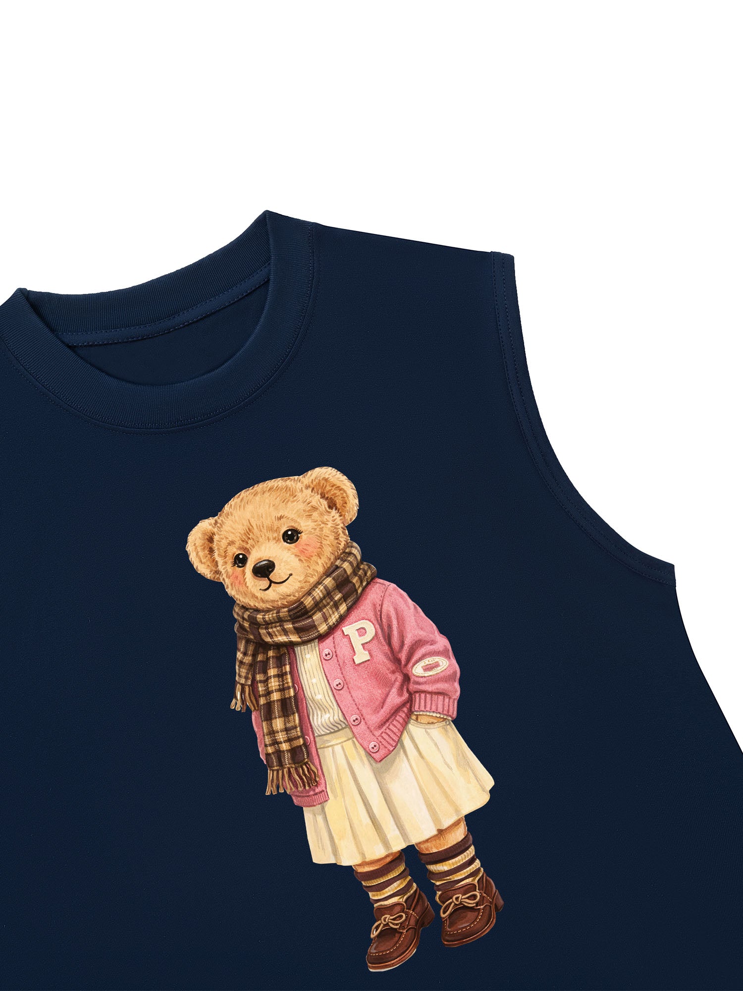 Áo Ba Lỗ Relaxed Fit Pink Girl Bear