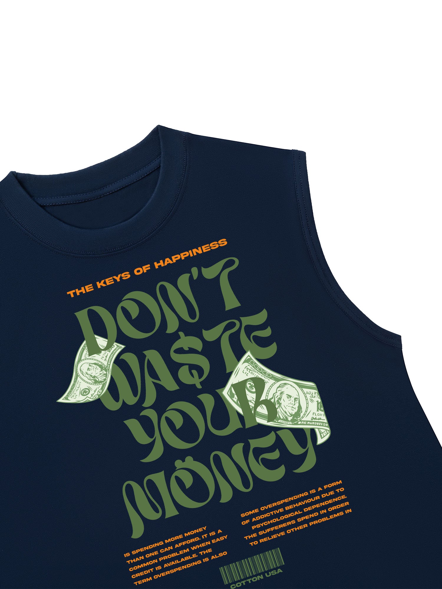 Áo Ba Lỗ Relaxed Fit Money The Keys Of Happiness