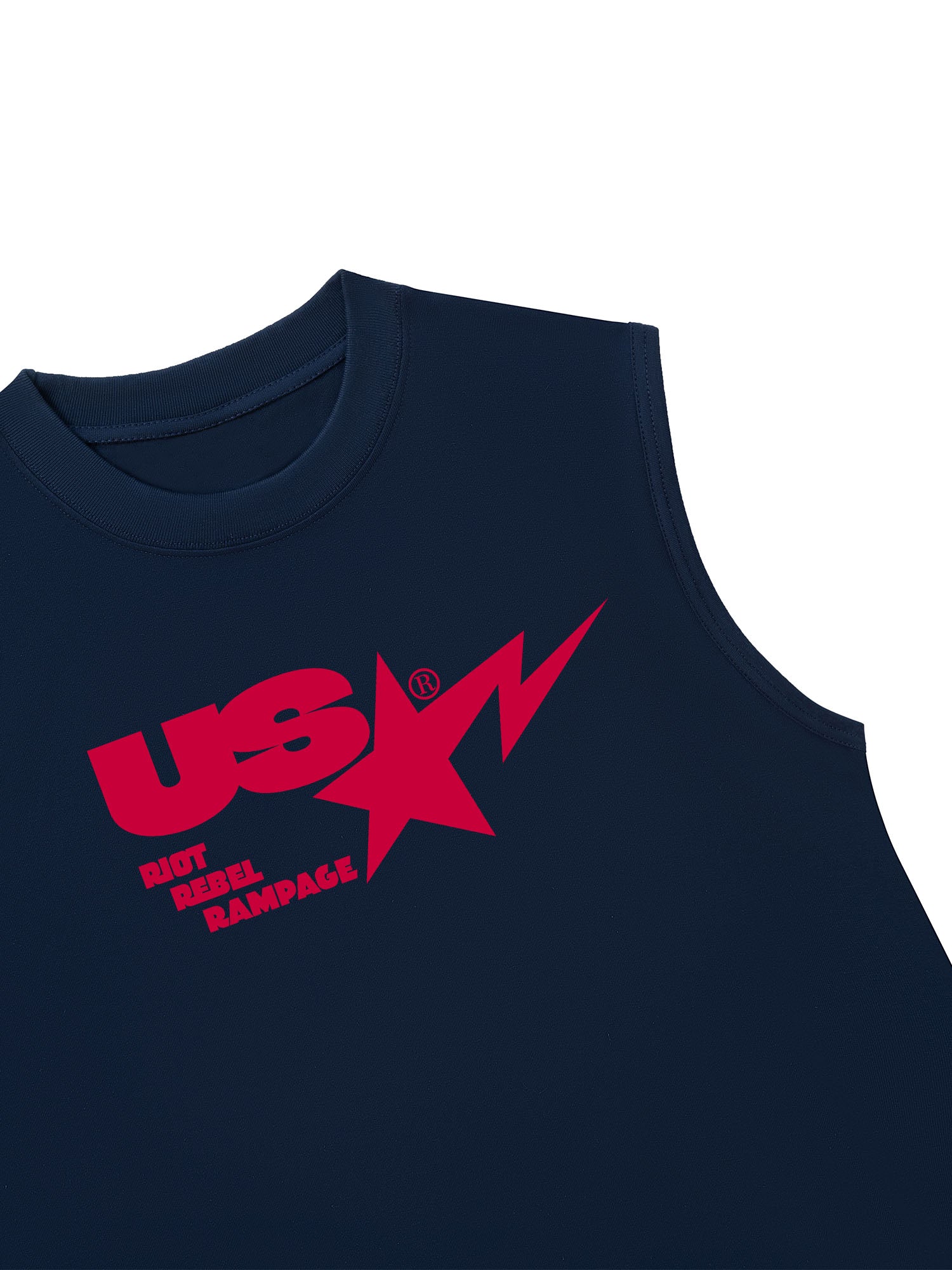 Áo Ba Lỗ Relaxed Fit USA Riot Rebel Rampage