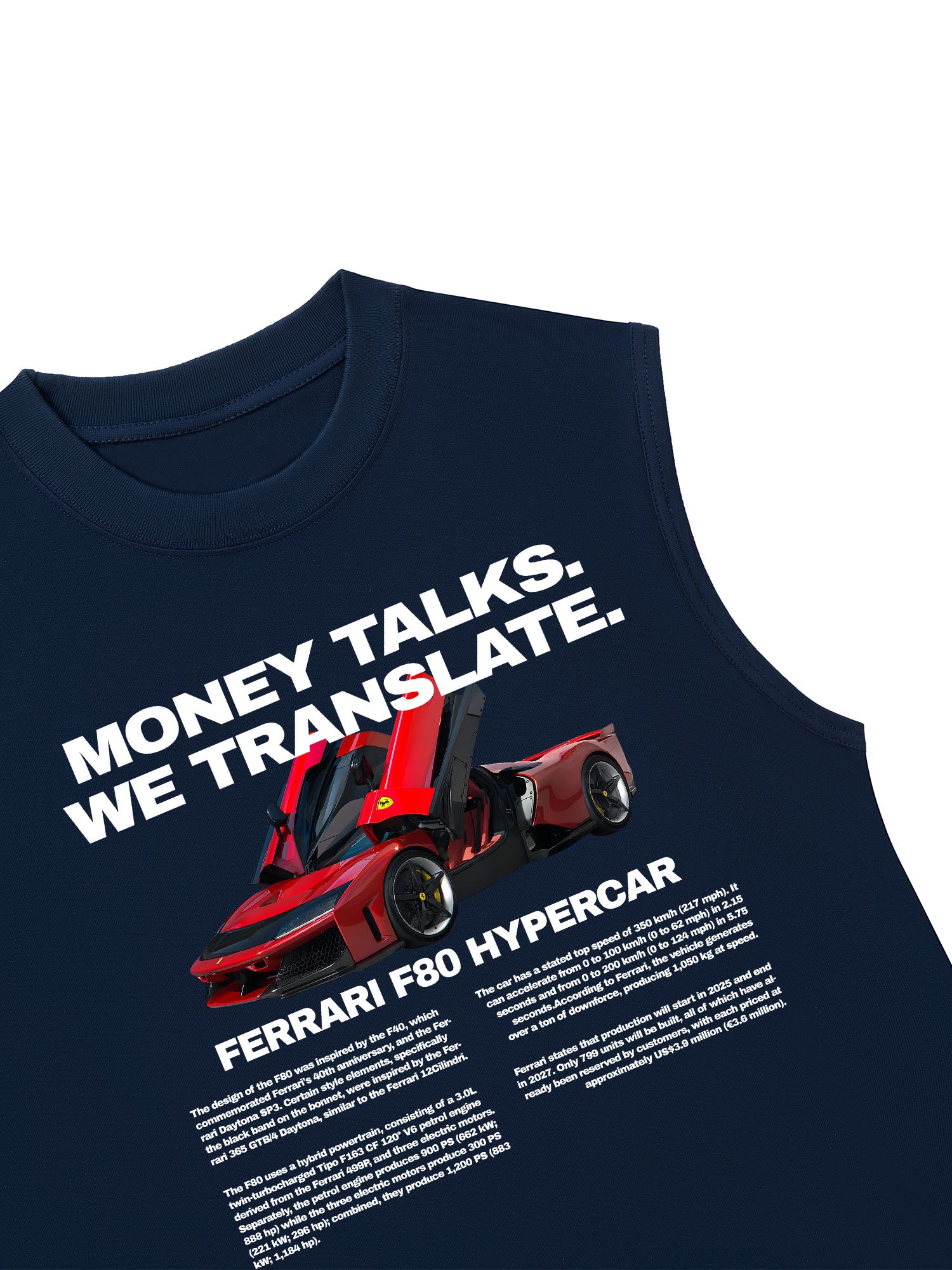 Áo Ba Lỗ Relaxed Fit Ferrari Money Talks We Translate